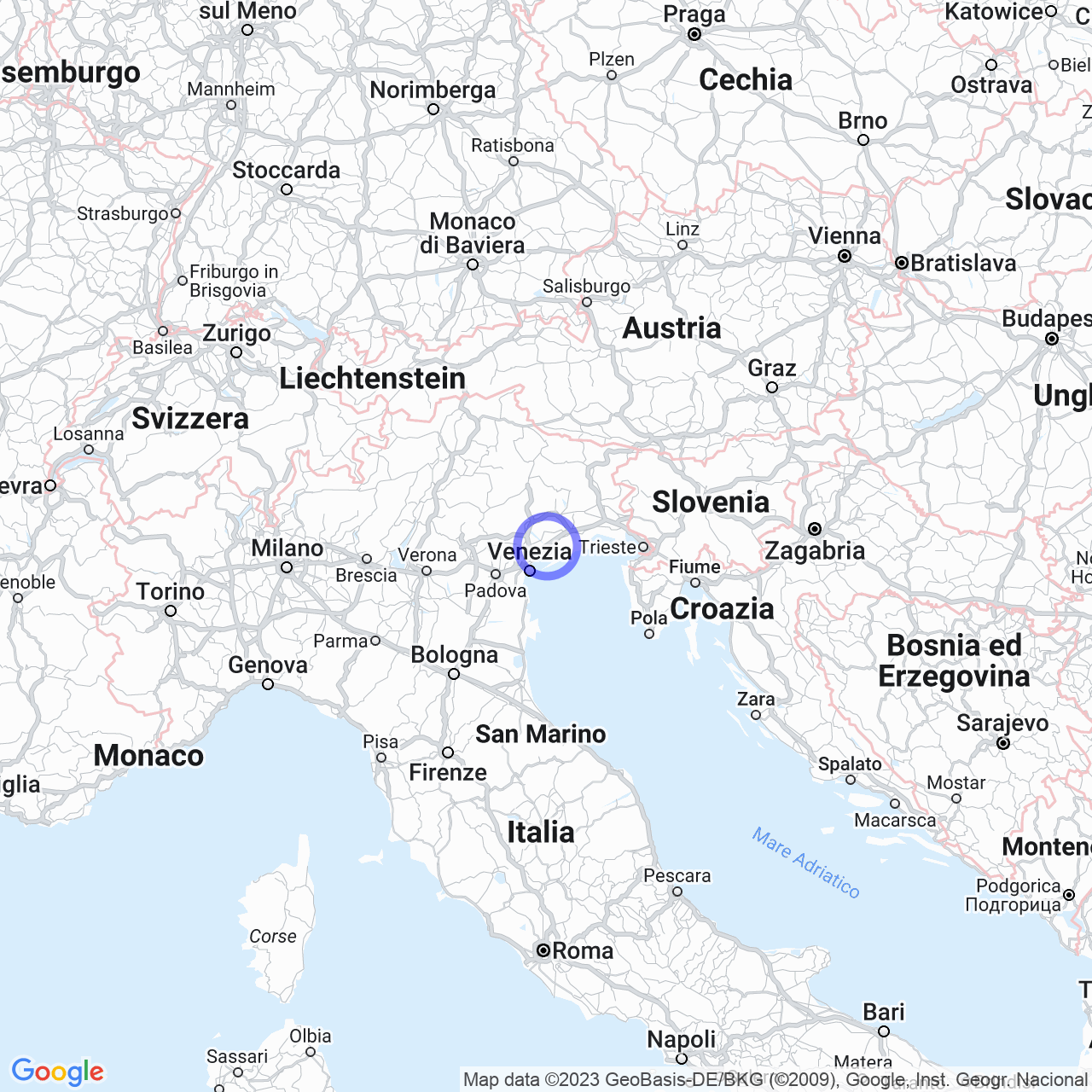 Mappa di Località Produttiva Via Meucci in Noventa di Piave