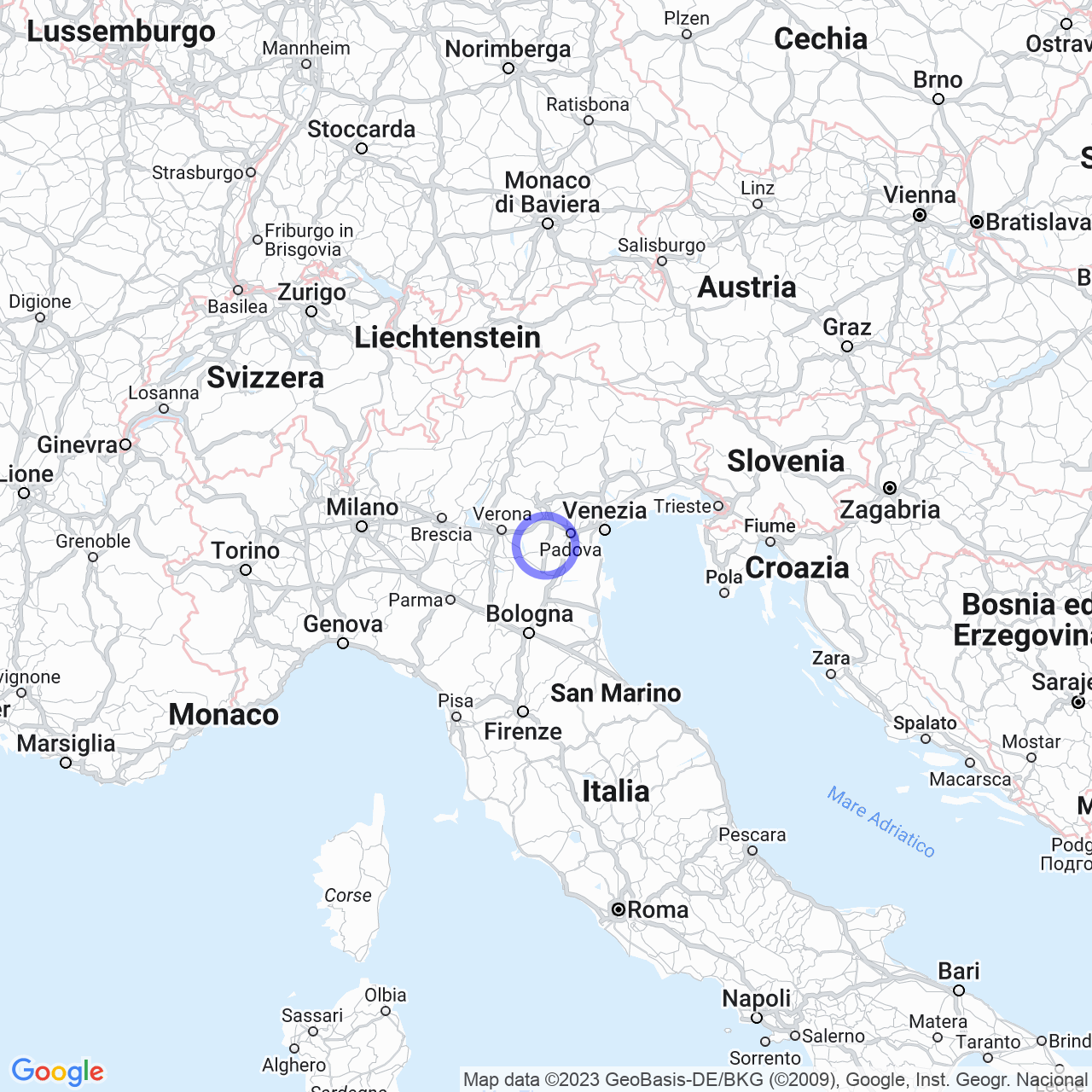 Mappa di Marchiorette di Sotto in Noventa Vicentina