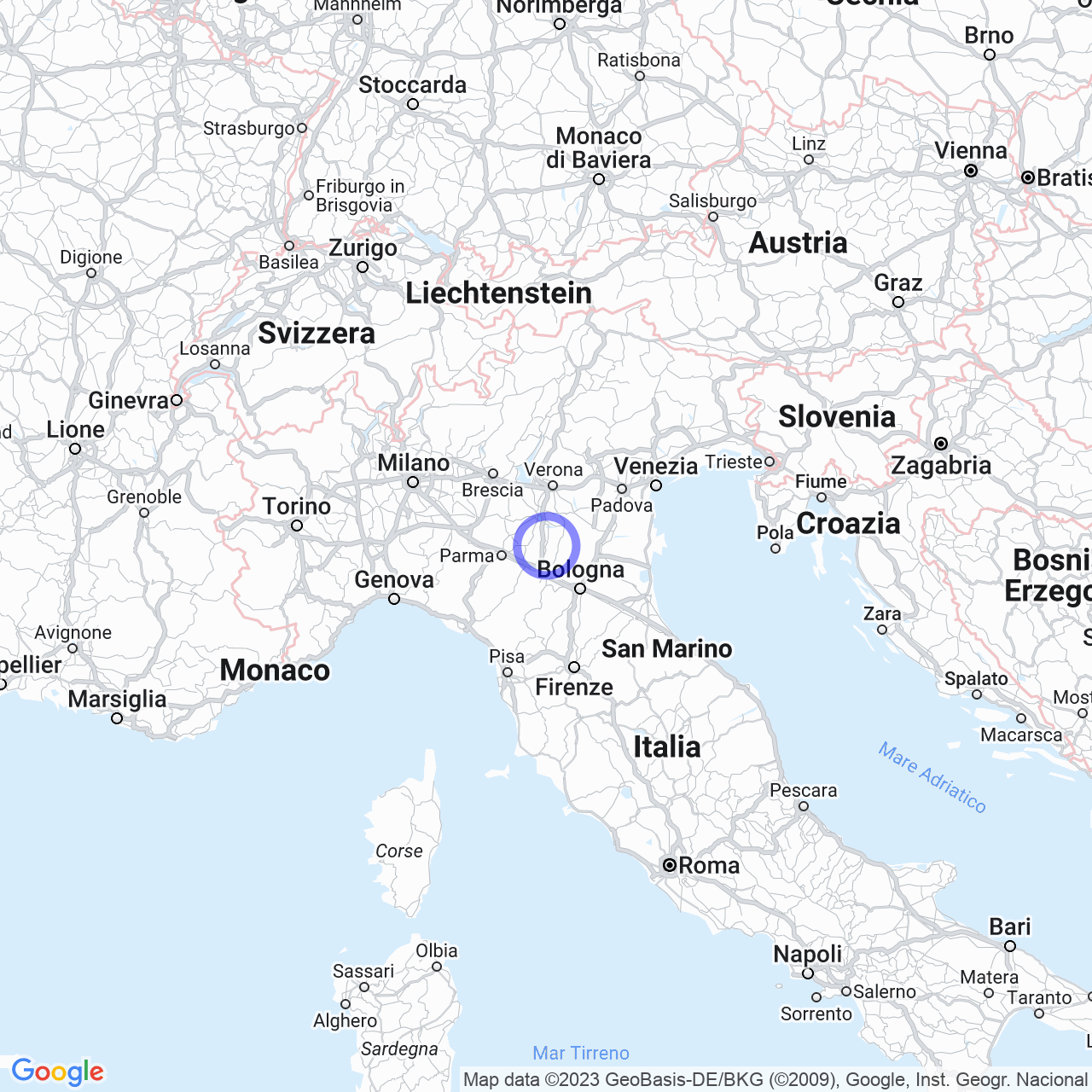 Mappa di Gaeta in Novi di Modena