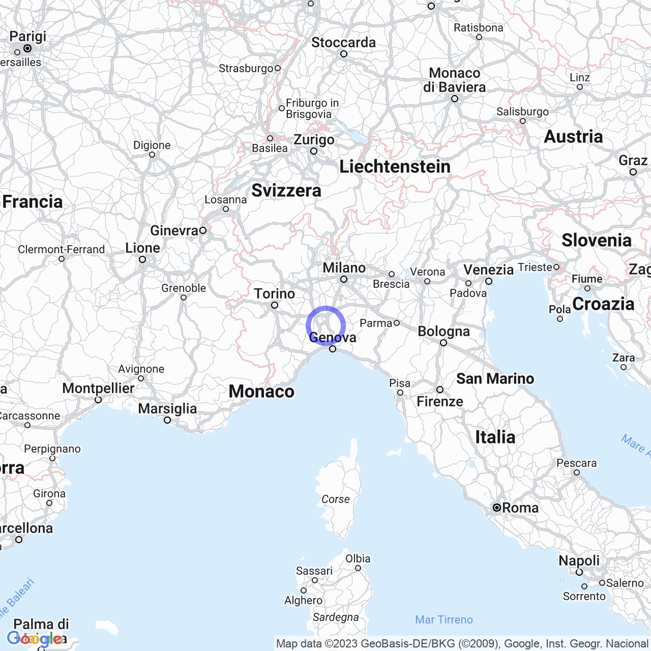 Mappa di Merella in Novi Ligure