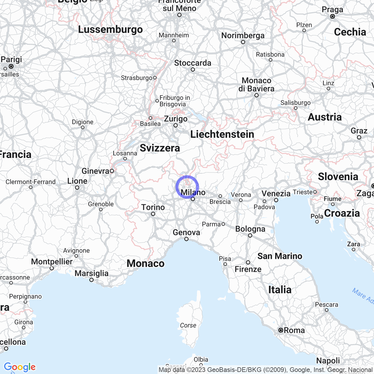 Mappa di Zona Industriale Via Per Bizzarone in Olgiate Comasco