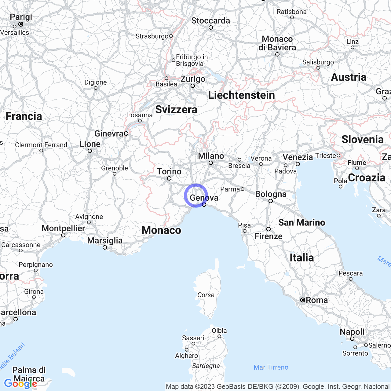 Mappa di Gnocchetto in Ovada