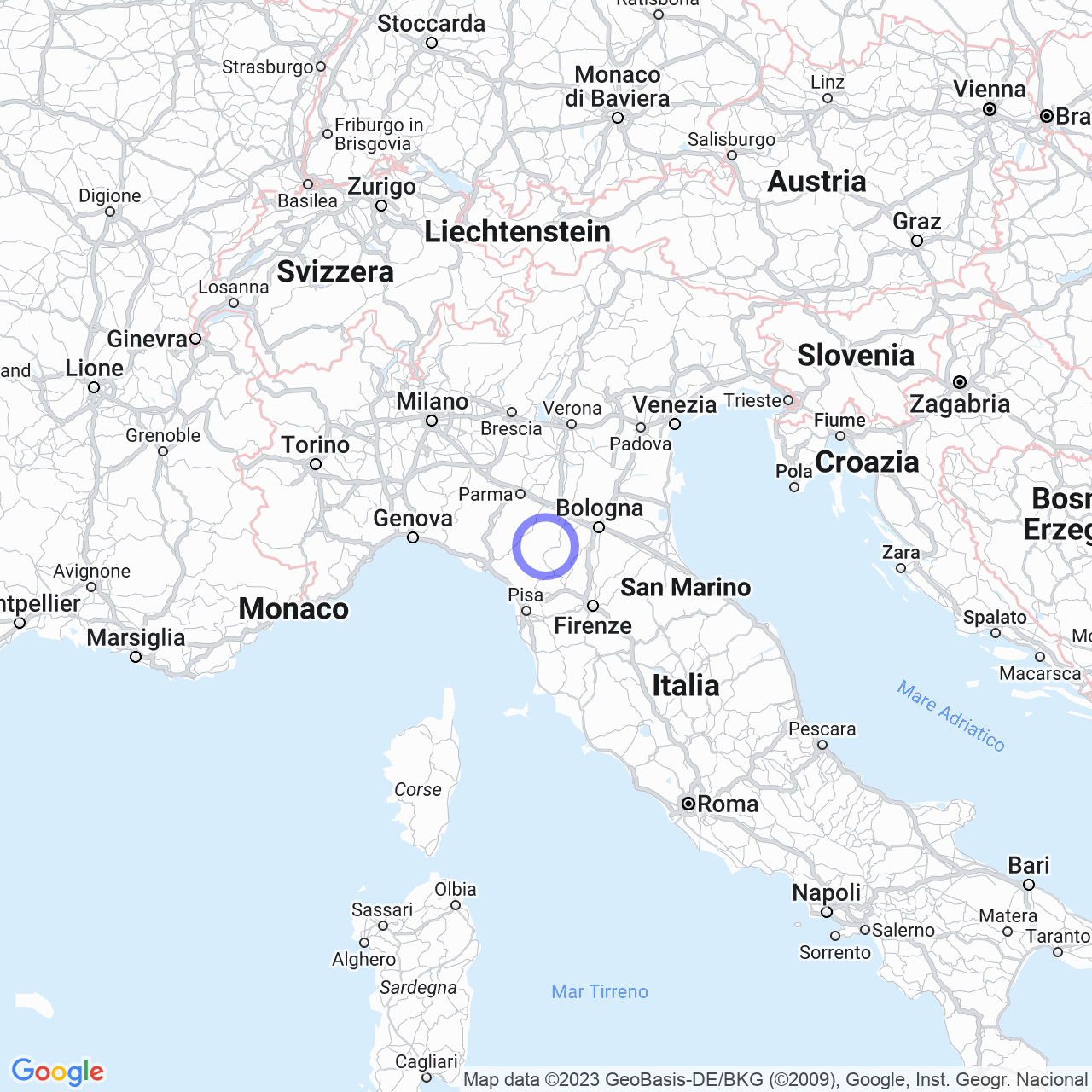 Mappa di Casa Cinqui in Palagano