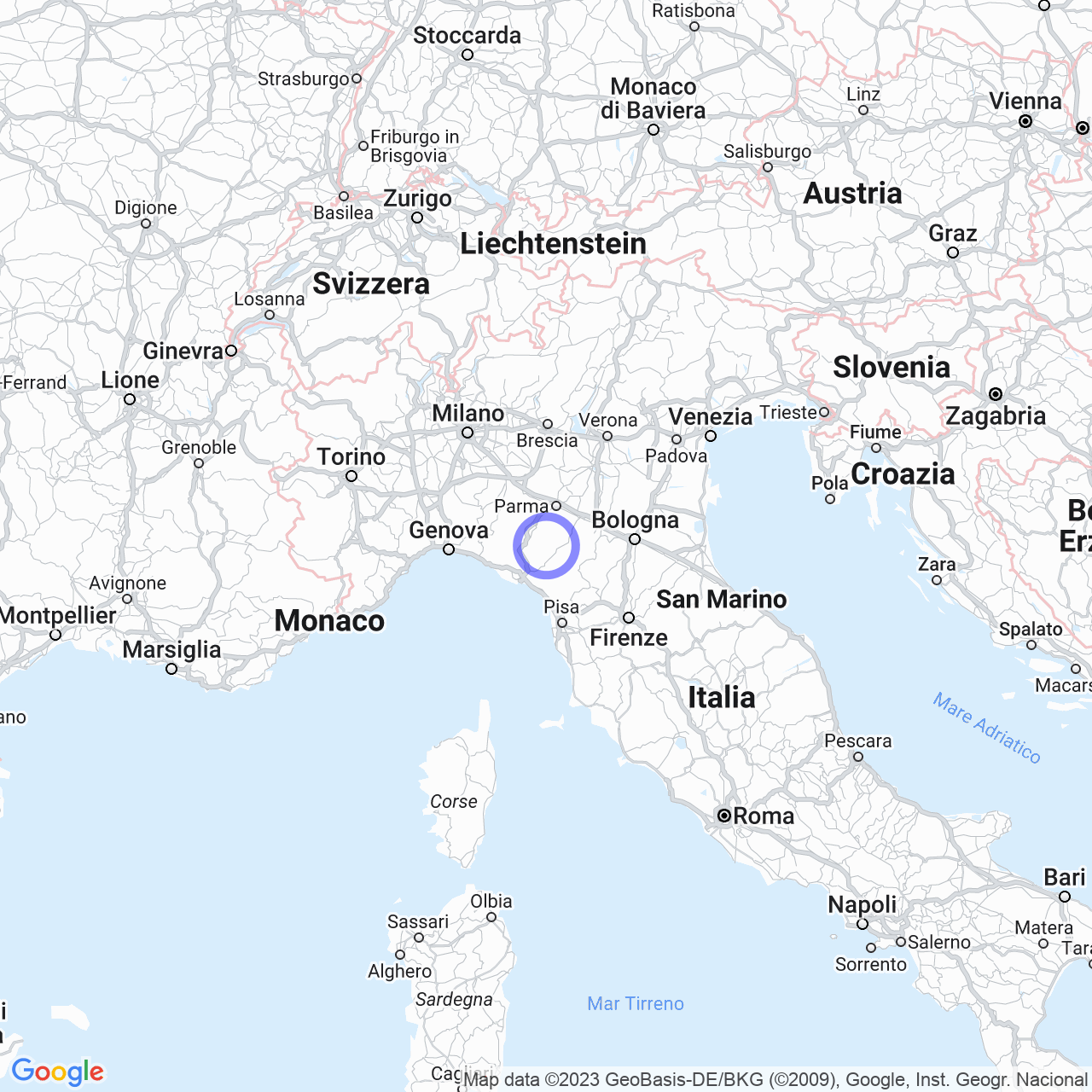 Mappa di Ruzzano in Palanzano