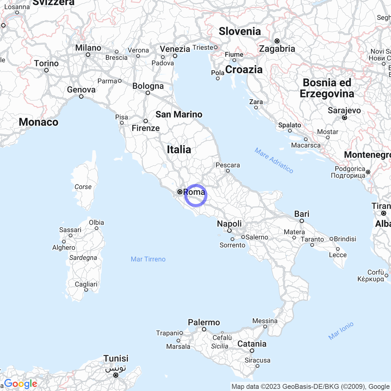 Mappa di L.p. Castellaccio in Paliano