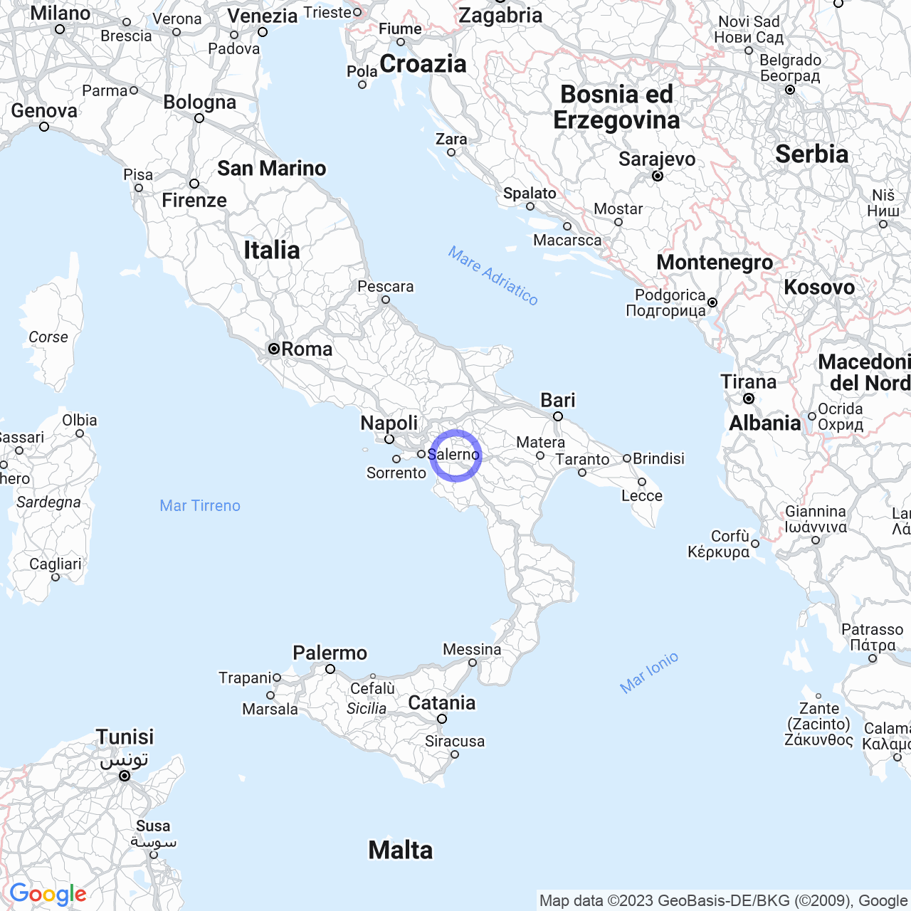 Mappa di Valle in Palomonte