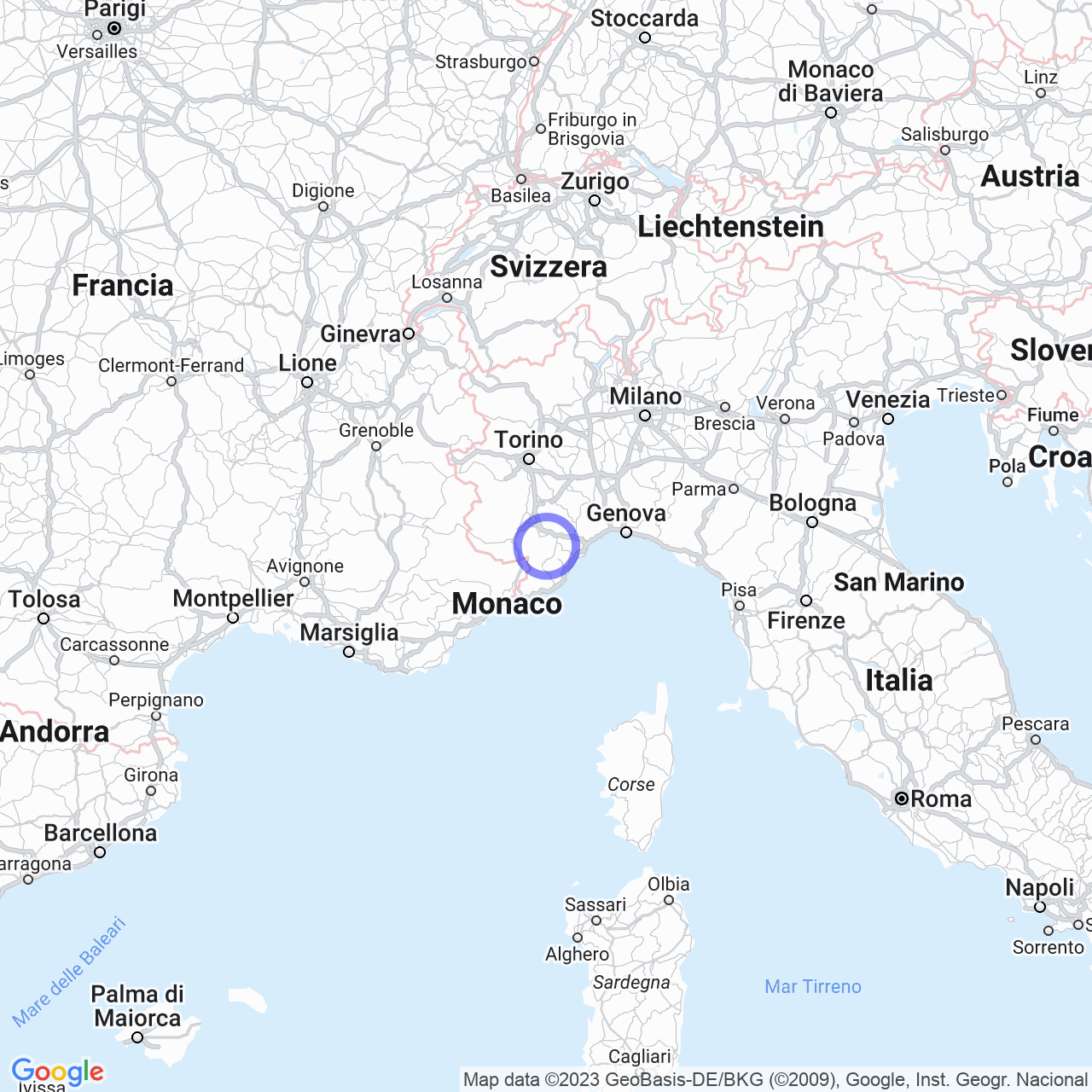 Mappa di Serra in Pamparato