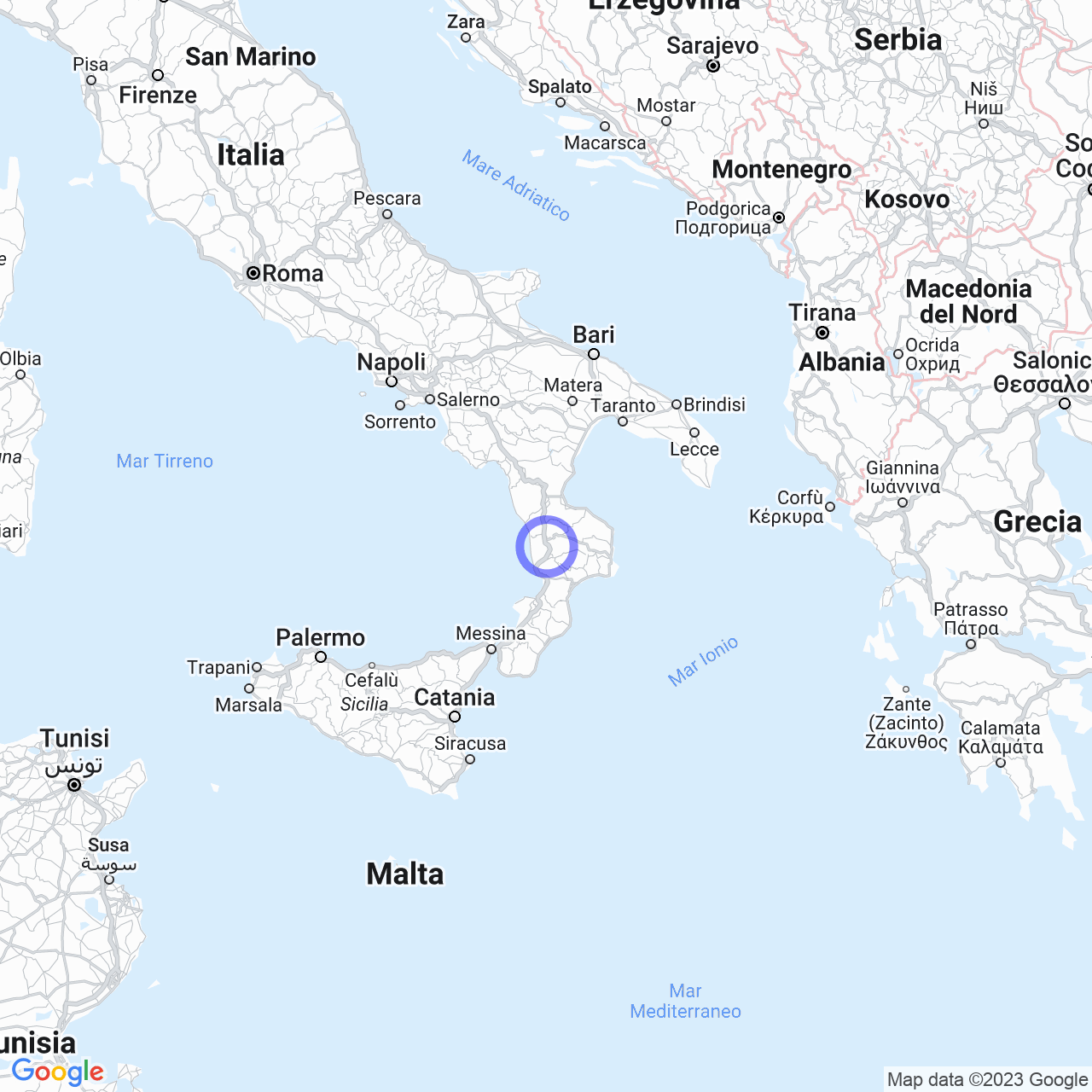 Mappa di Taverna in Paterno Calabro