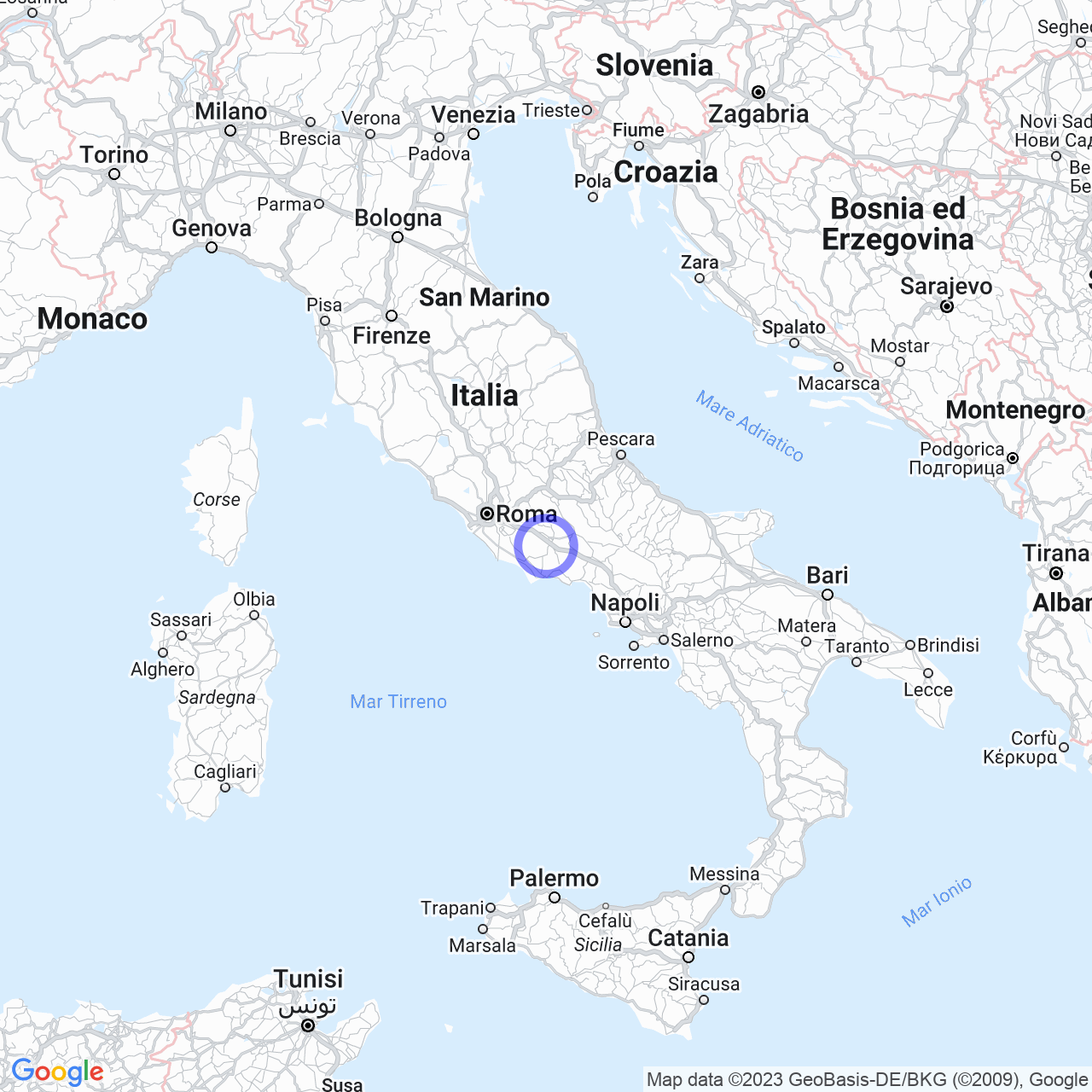 Mappa di Tomacella II in Patrica