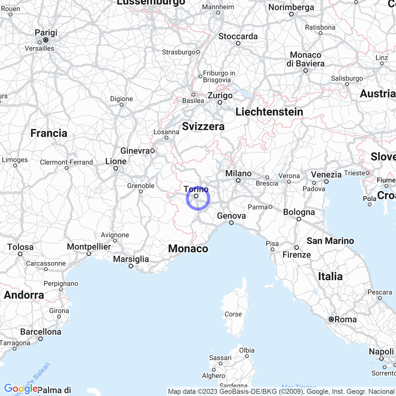 Mappa di Colle della Maddalena in Pecetto Torinese