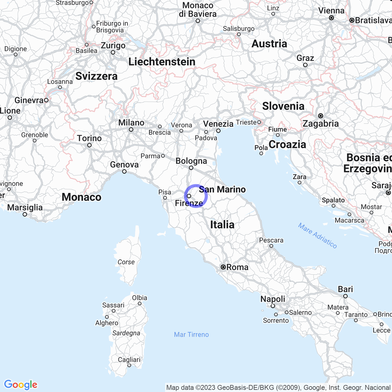 Mappa di Podere Lucignano in Pelago