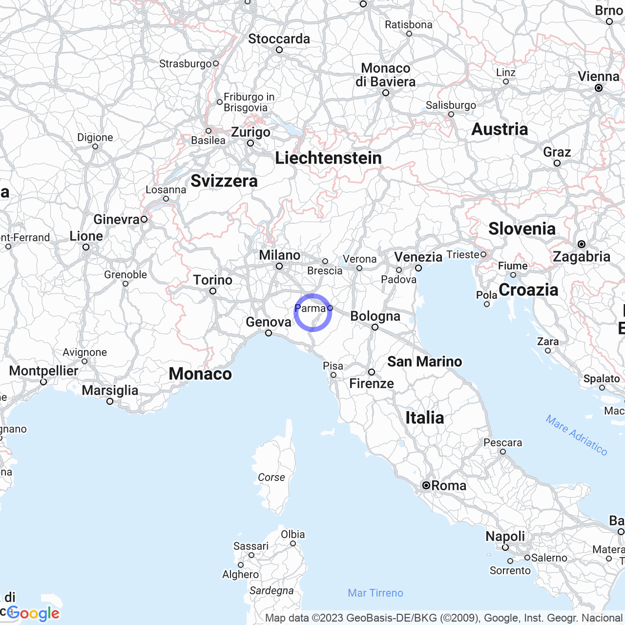 Mappa di Cavallo in Pellegrino Parmense