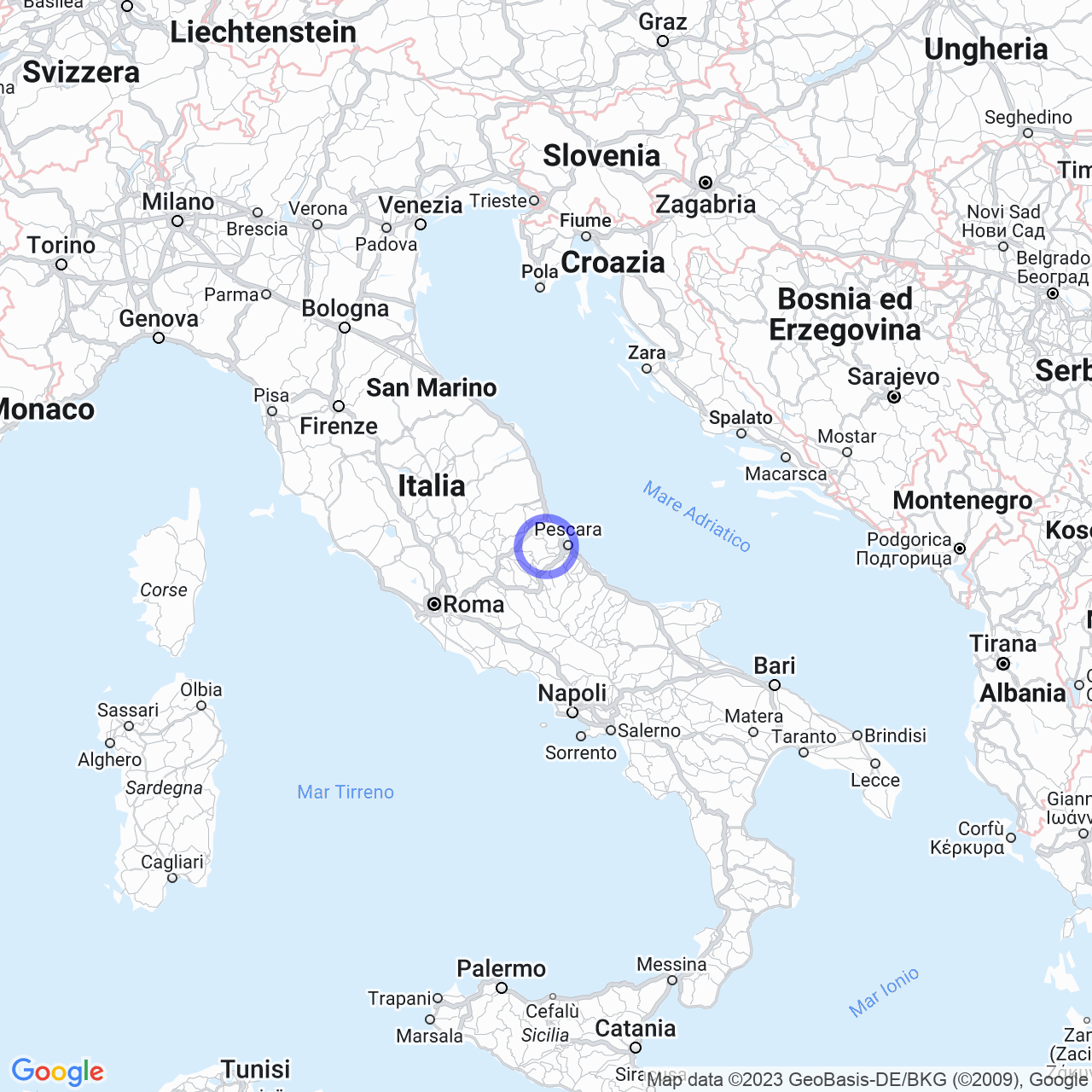 Mappa di San Salvatore in Penne