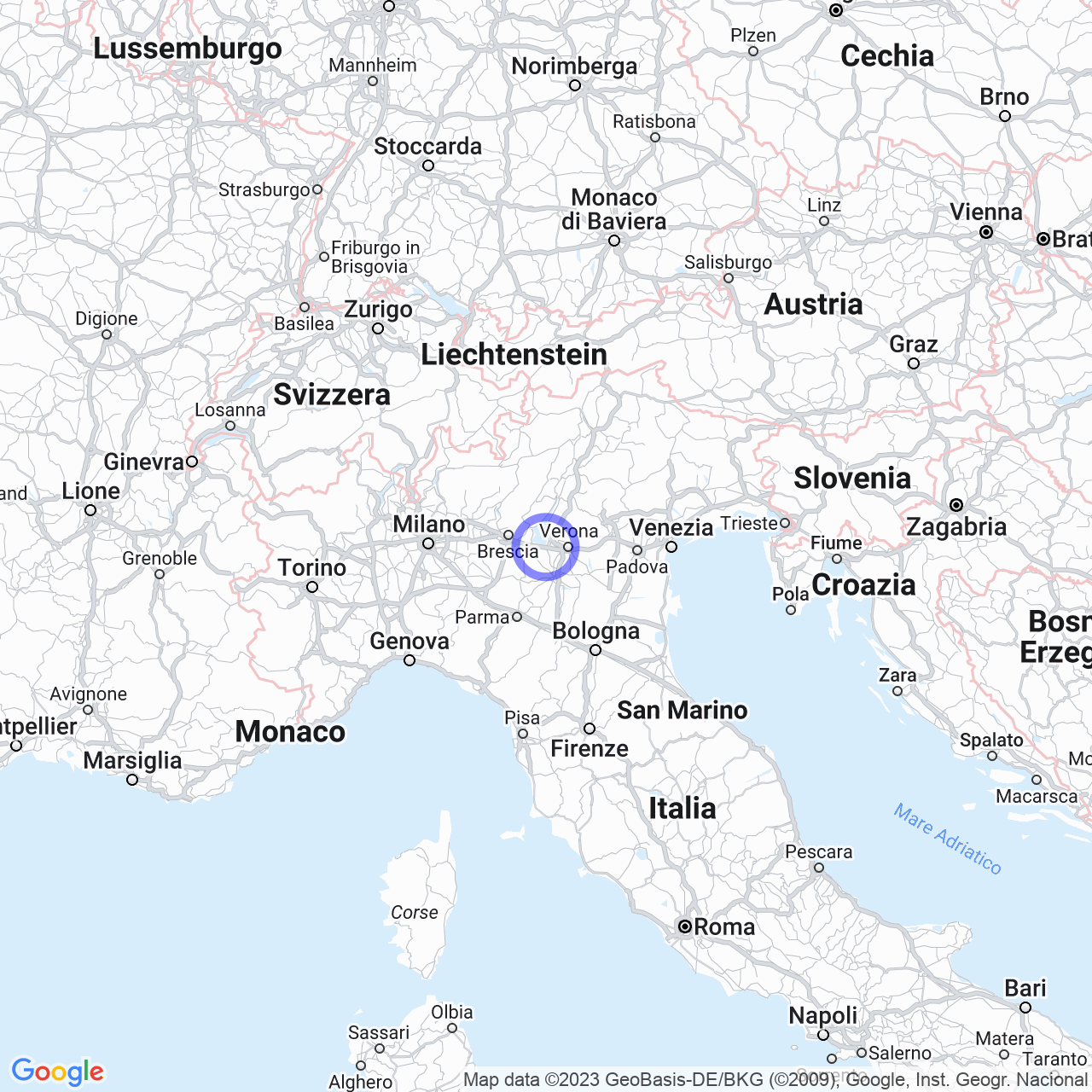 Mappa di Dolci in Peschiera del Garda