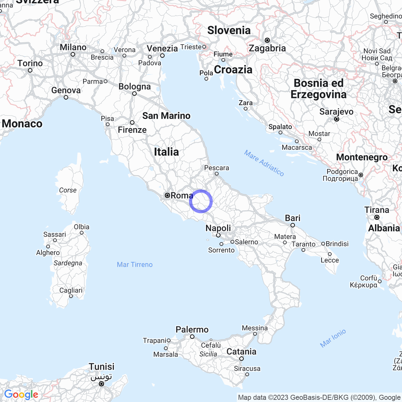 Mappa di Carletta in Pescosolido