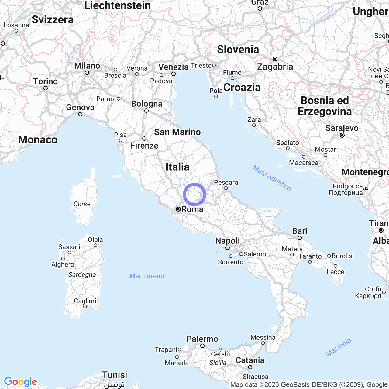 Mappa di Fiumata in Petrella Salto