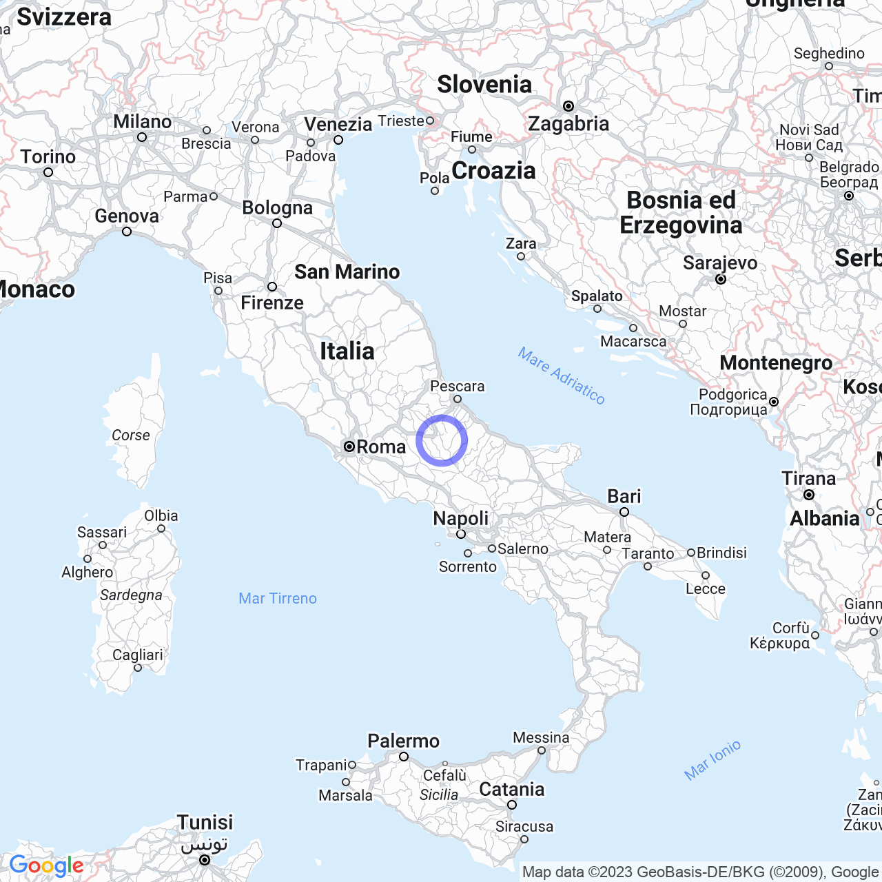 Mappa di Case Albanese in Pettorano sul Gizio