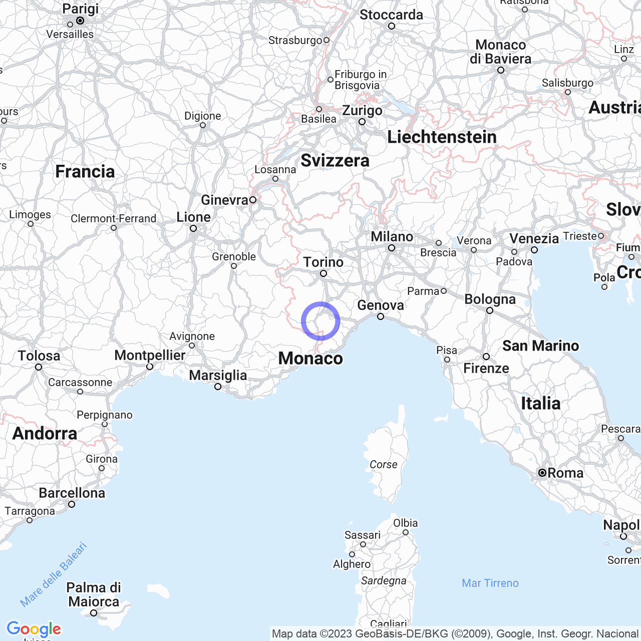 Mappa di Cascina Paschi in Peveragno