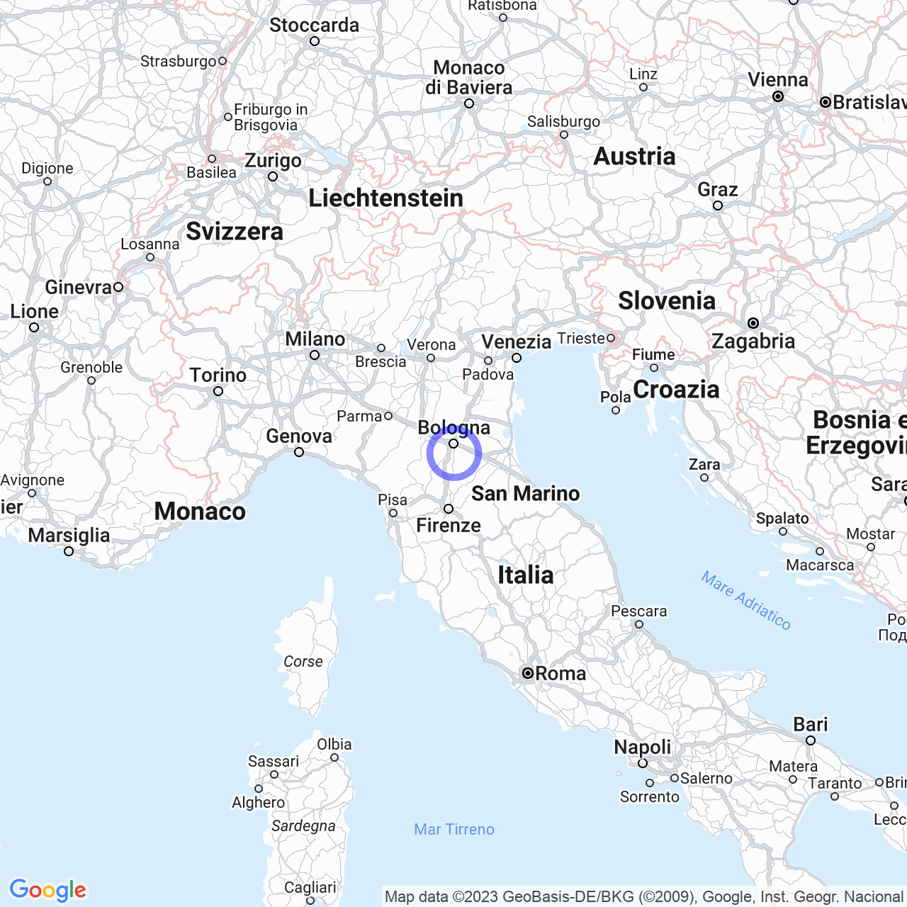 Mappa di Montecalvo in Pianoro