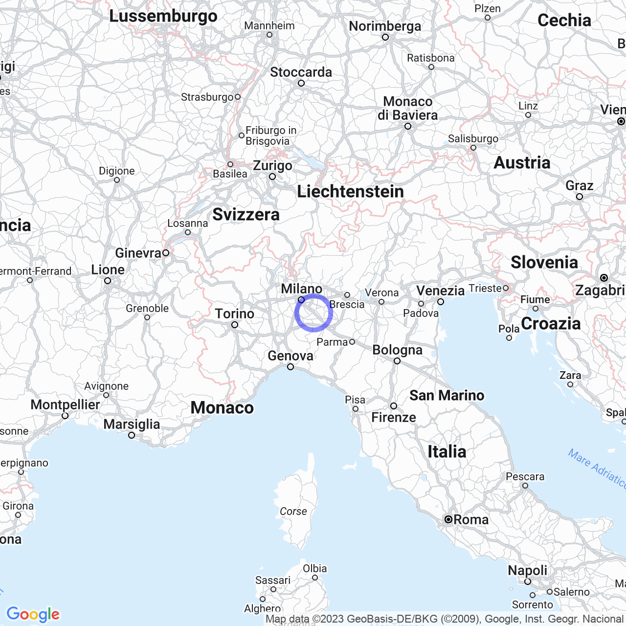 Mappa di Mascarina in Pieve Fissiraga