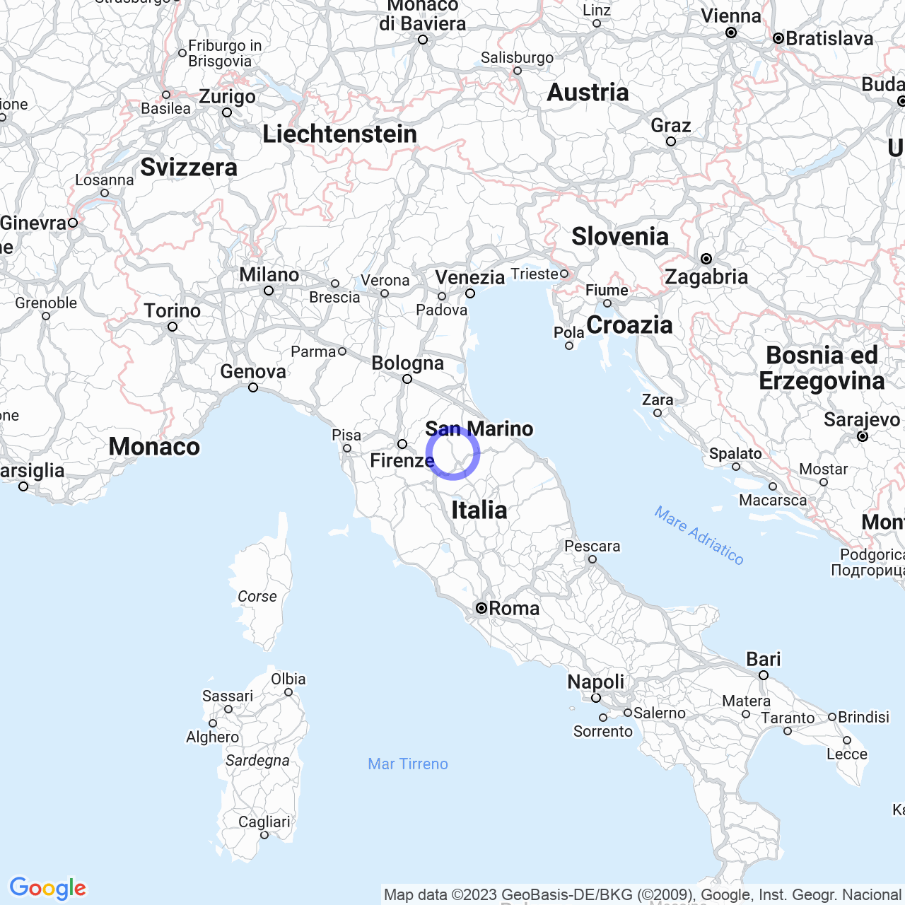 Mappa di Poggiolo in Pieve Santo Stefano