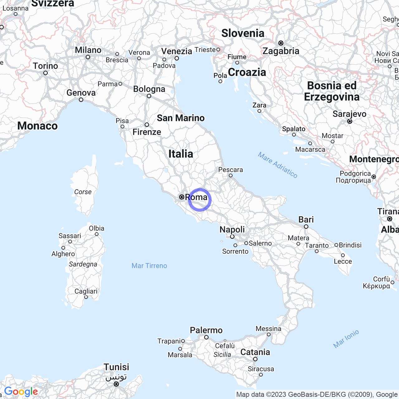 Mappa di Retafani in Piglio