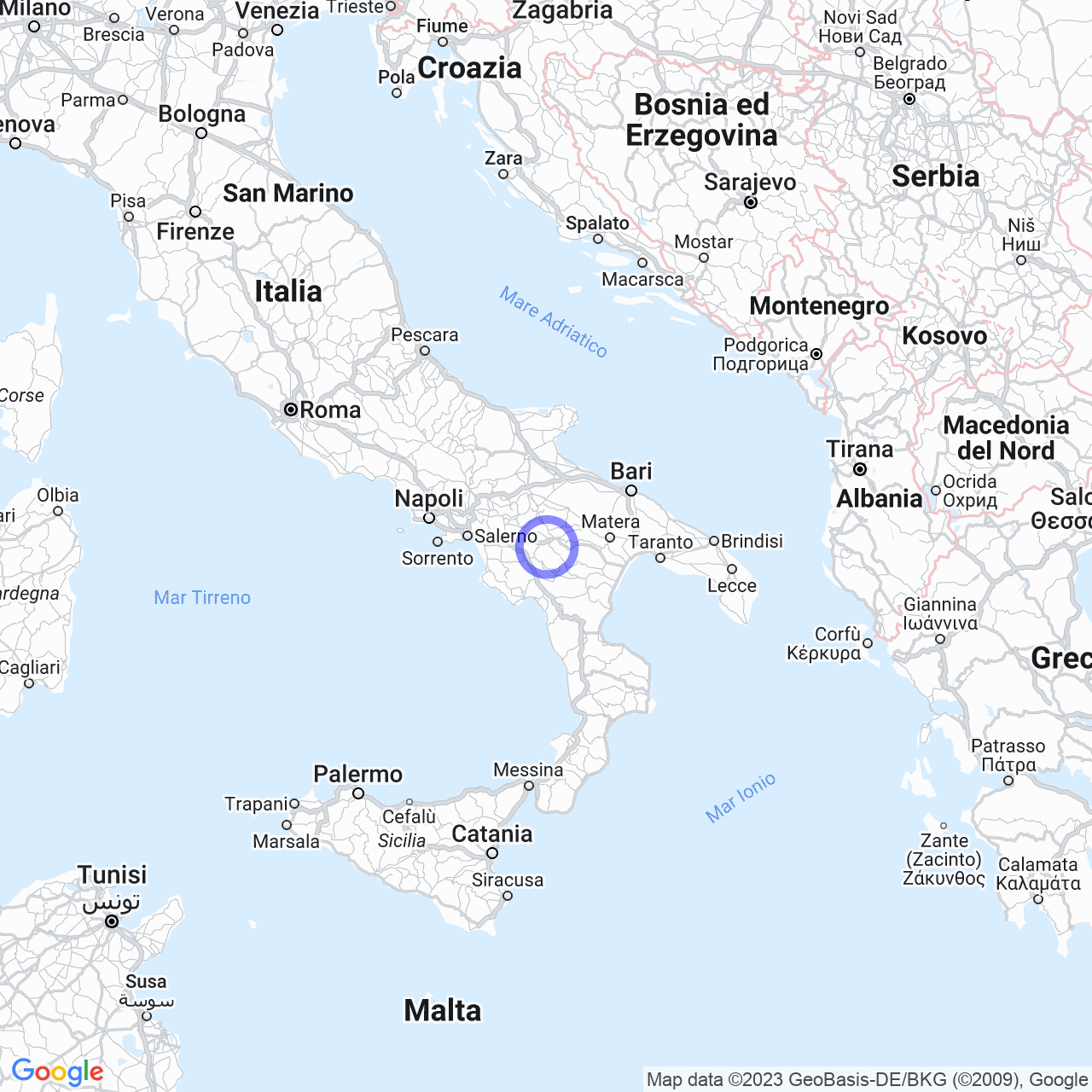 Mappa di Masseria Coviello in Pignola