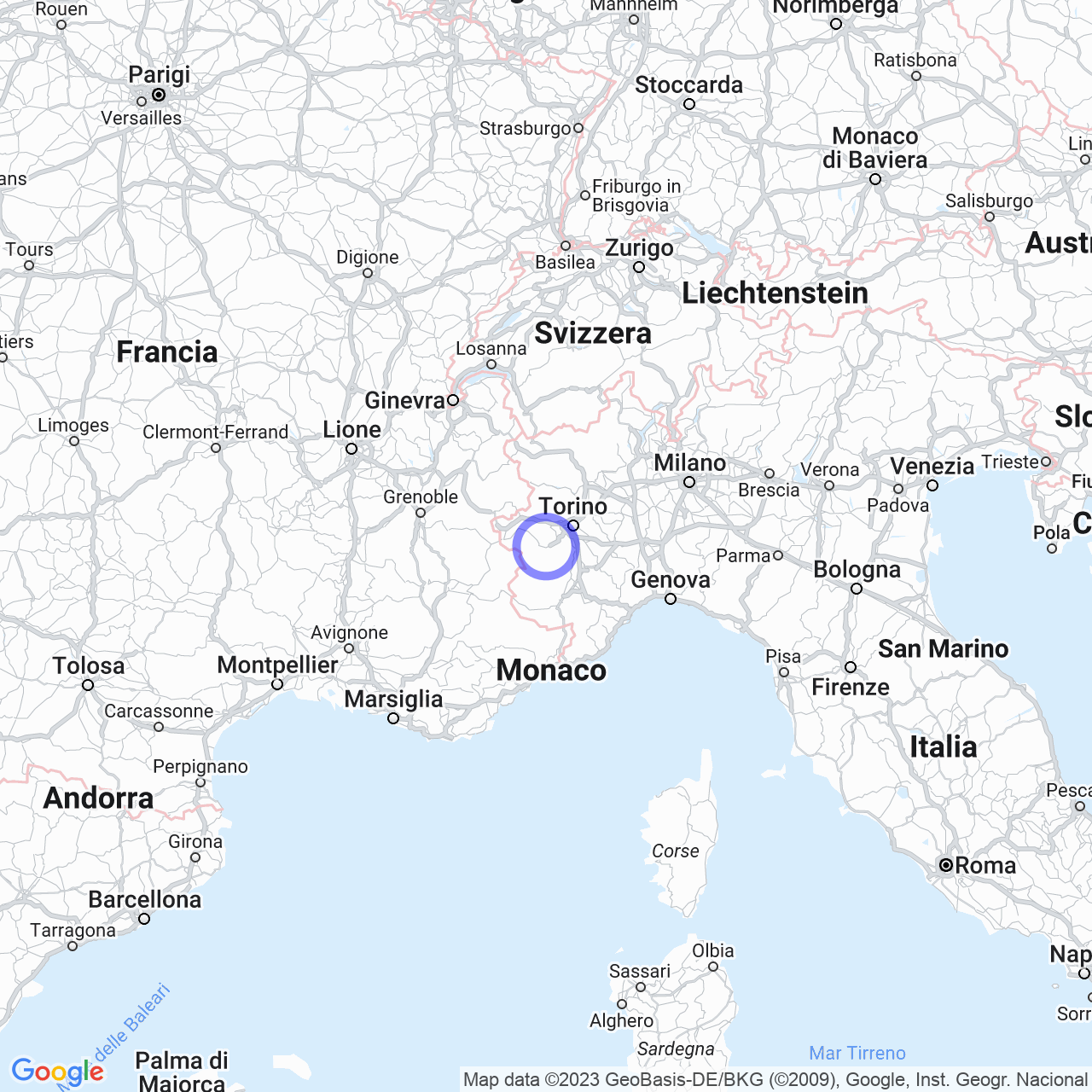 Mappa di Graniera in Pinerolo