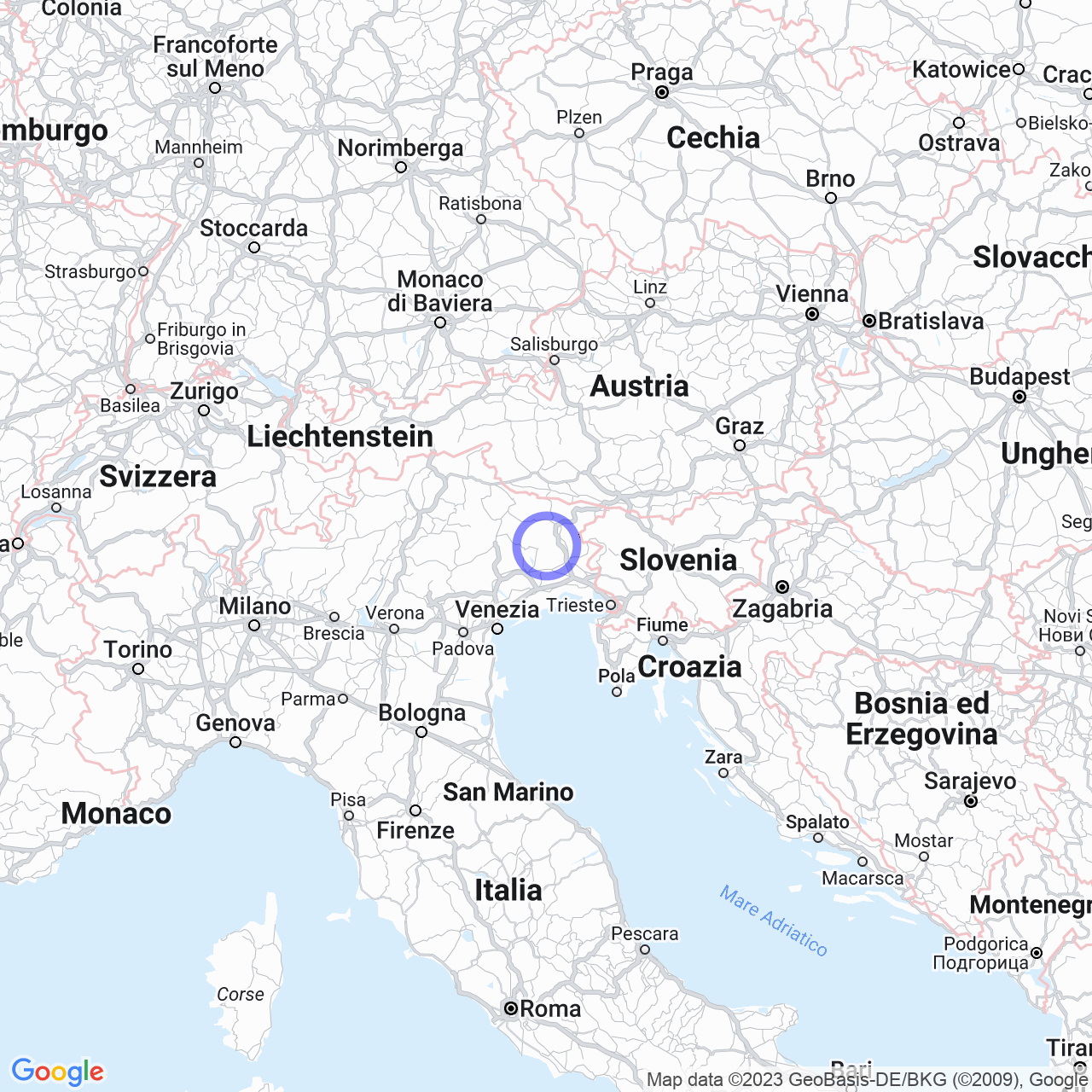 Mappa di Colle in Pinzano al Tagliamento