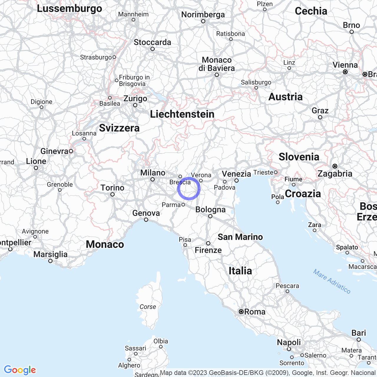 Mappa di Zanzarino in Piubega