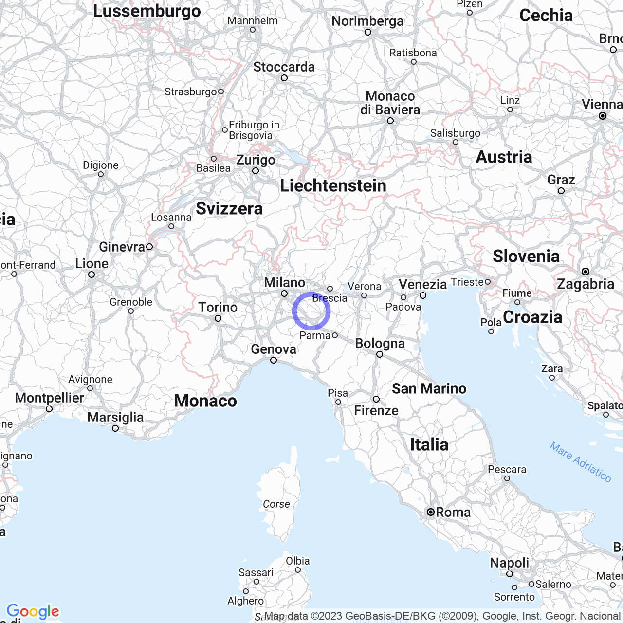 Mappa di Cascina Crocetta in Pizzighettone