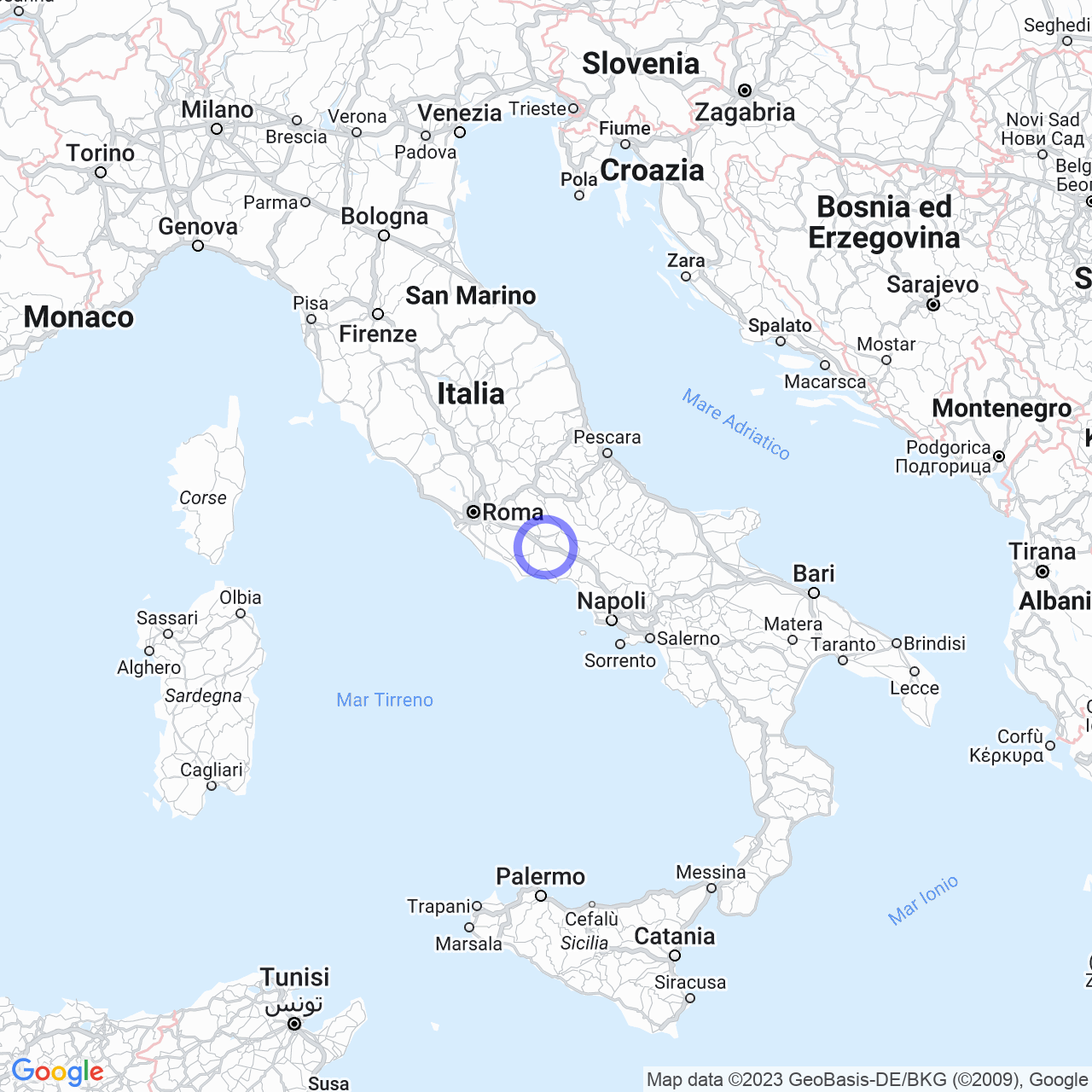 Mappa di Aringo in Pofi