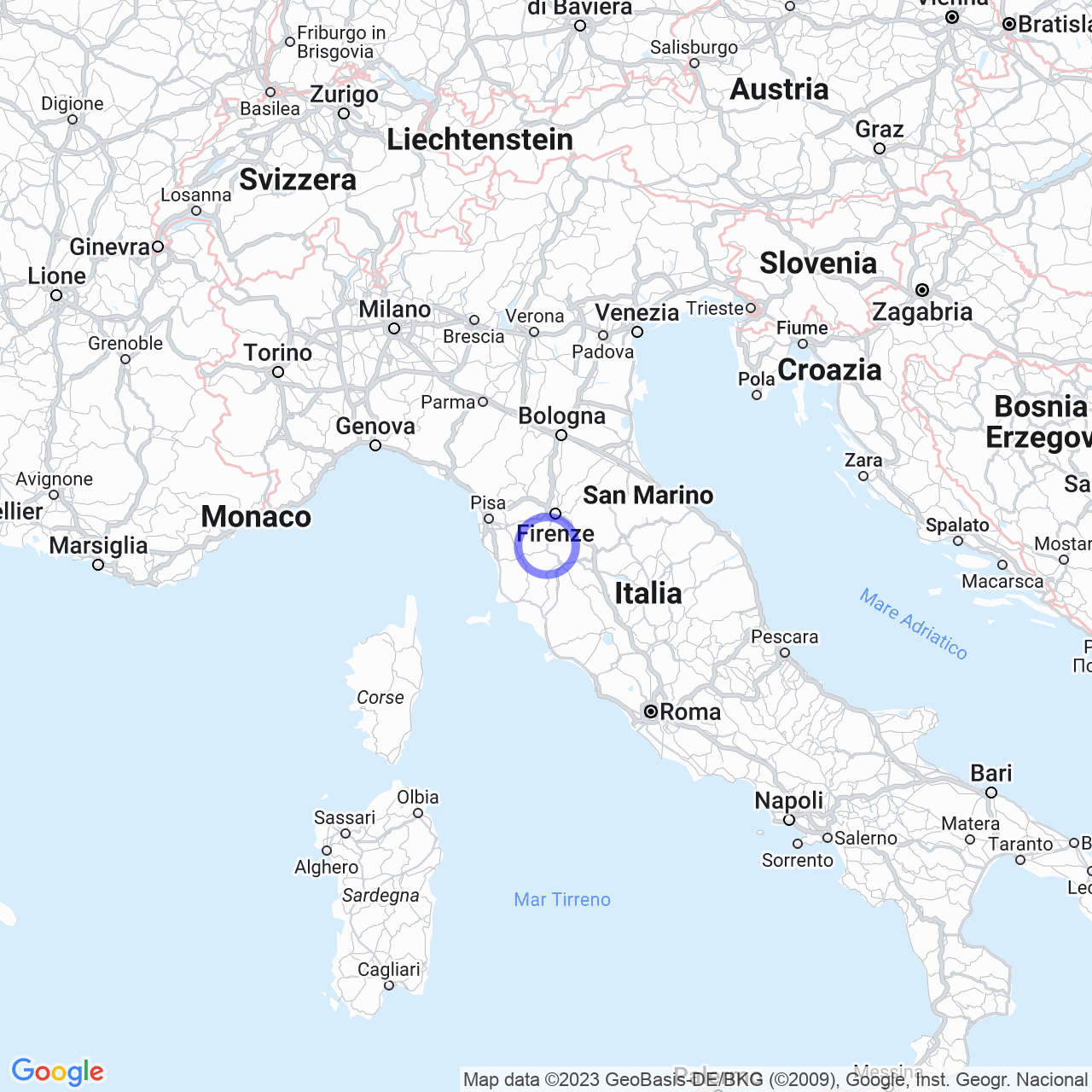 Mappa di Caduta in Poggibonsi