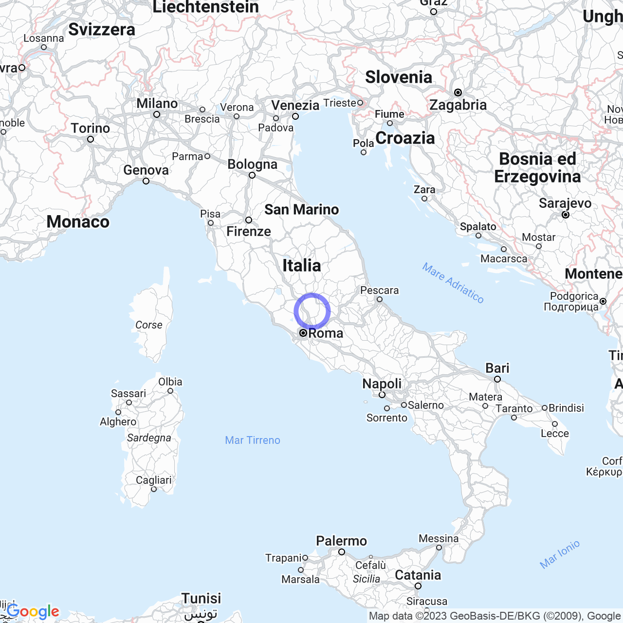 Mappa di Ferruti in Poggio Mirteto