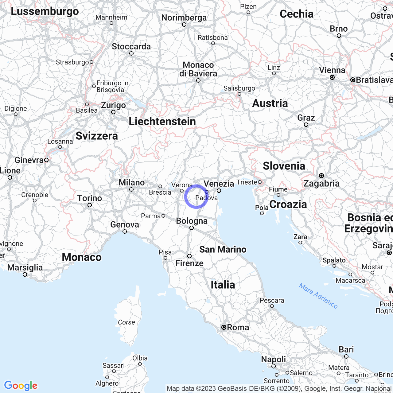 Mappa di Cicogna in Pojana Maggiore