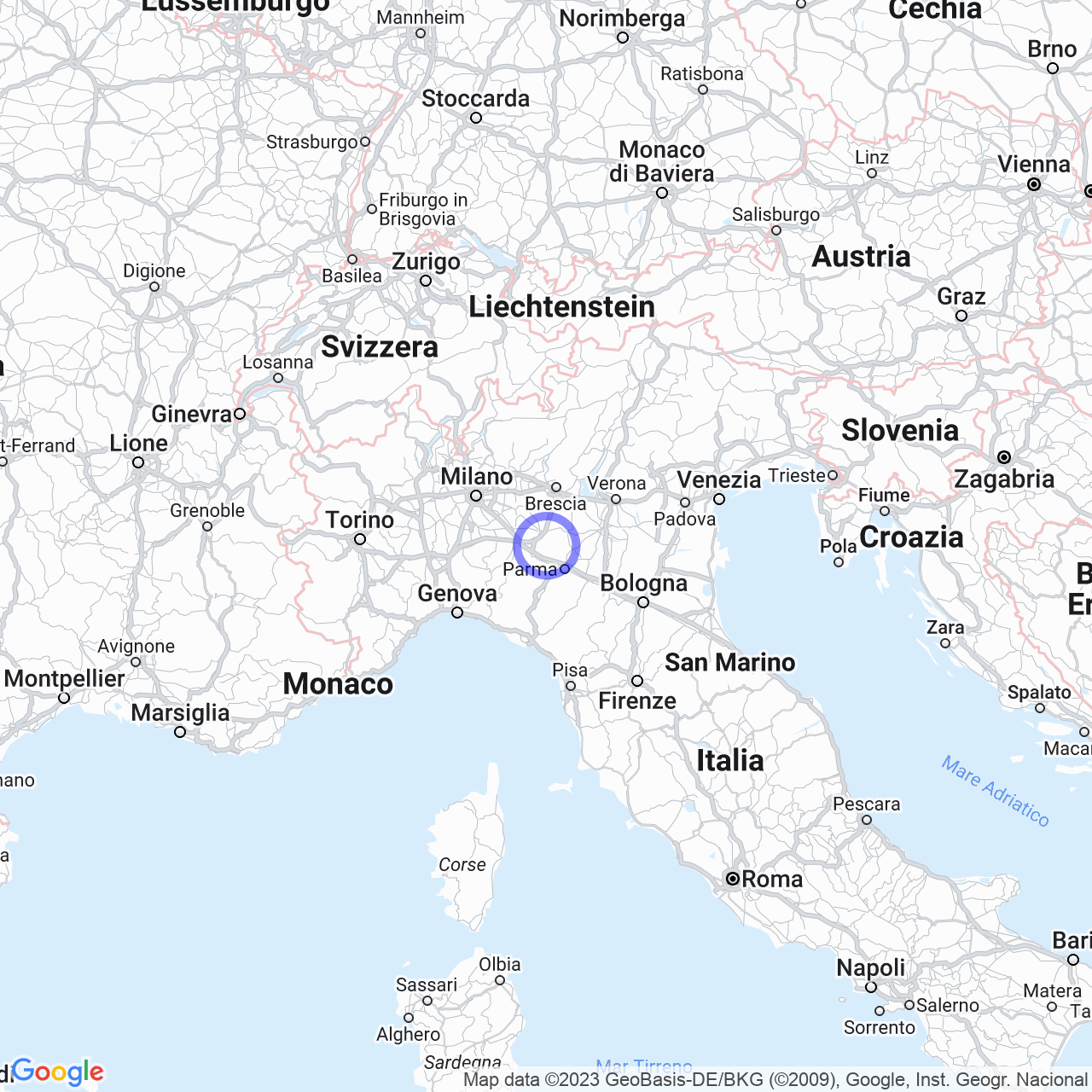 Mappa di Ardella in Polesine Parmense