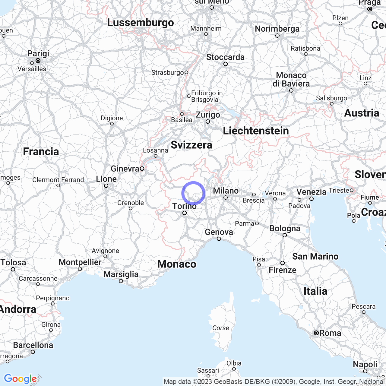 Mappa di Area Produttiva Cisi in Pollone