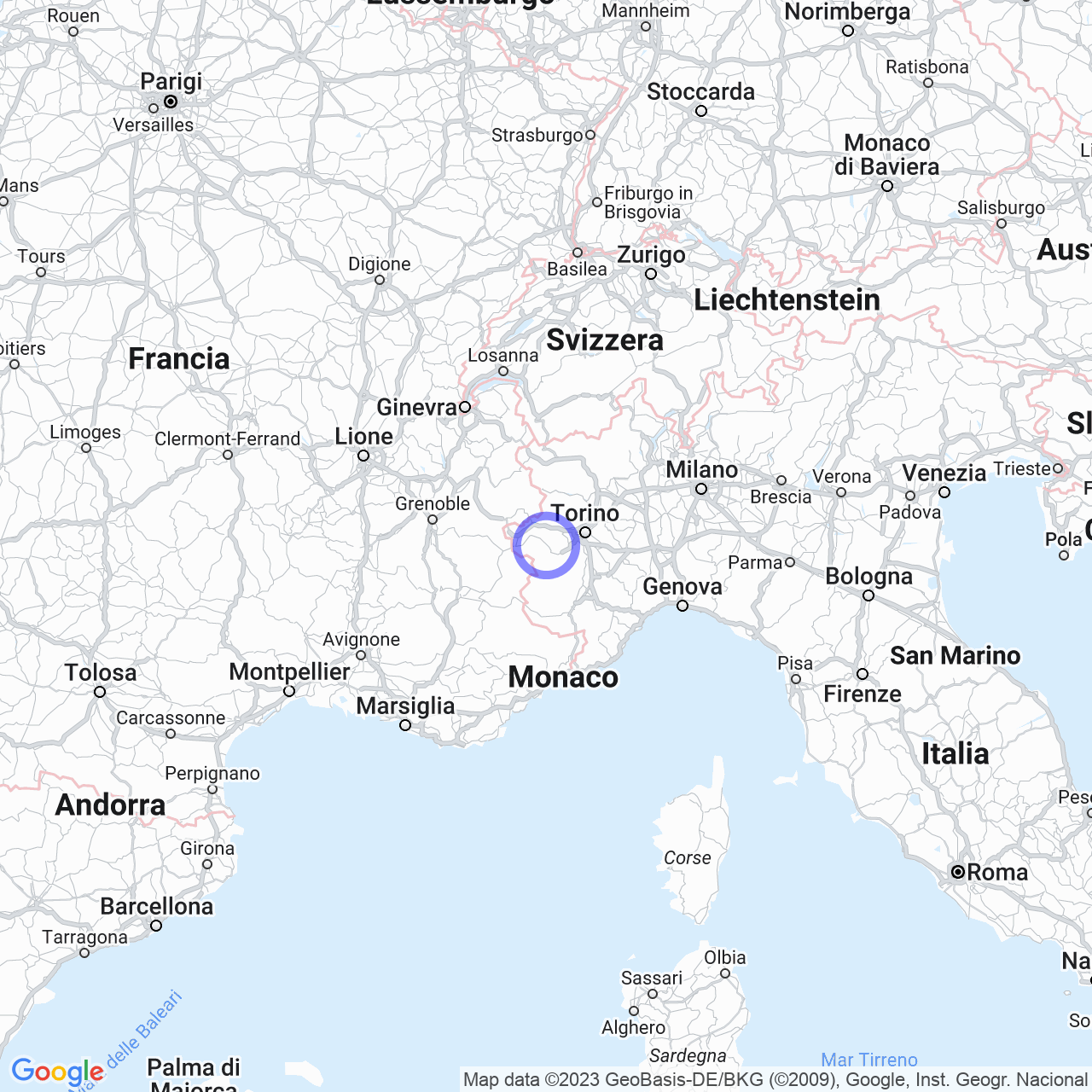 Mappa di Clot di Boulard in Pomaretto