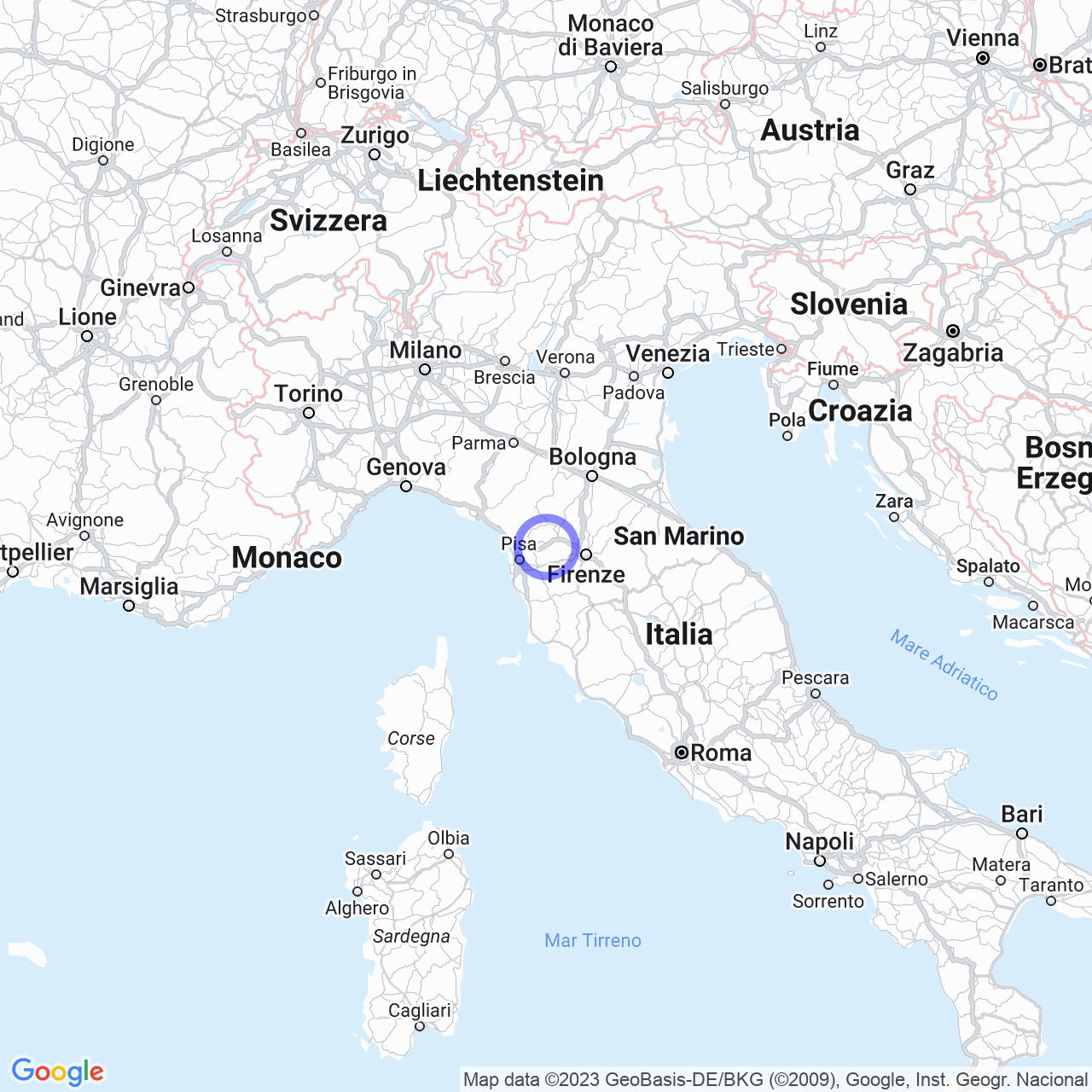 Mappa di Bassetti in Ponte Buggianese