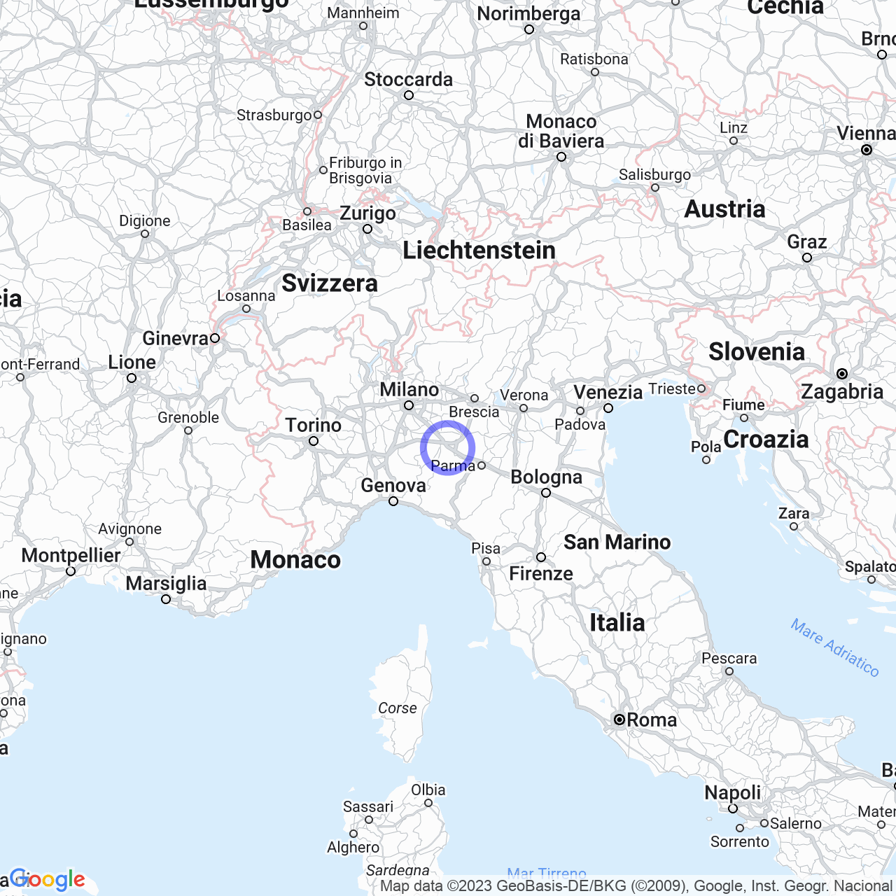 Mappa di Valconasso in Pontenure