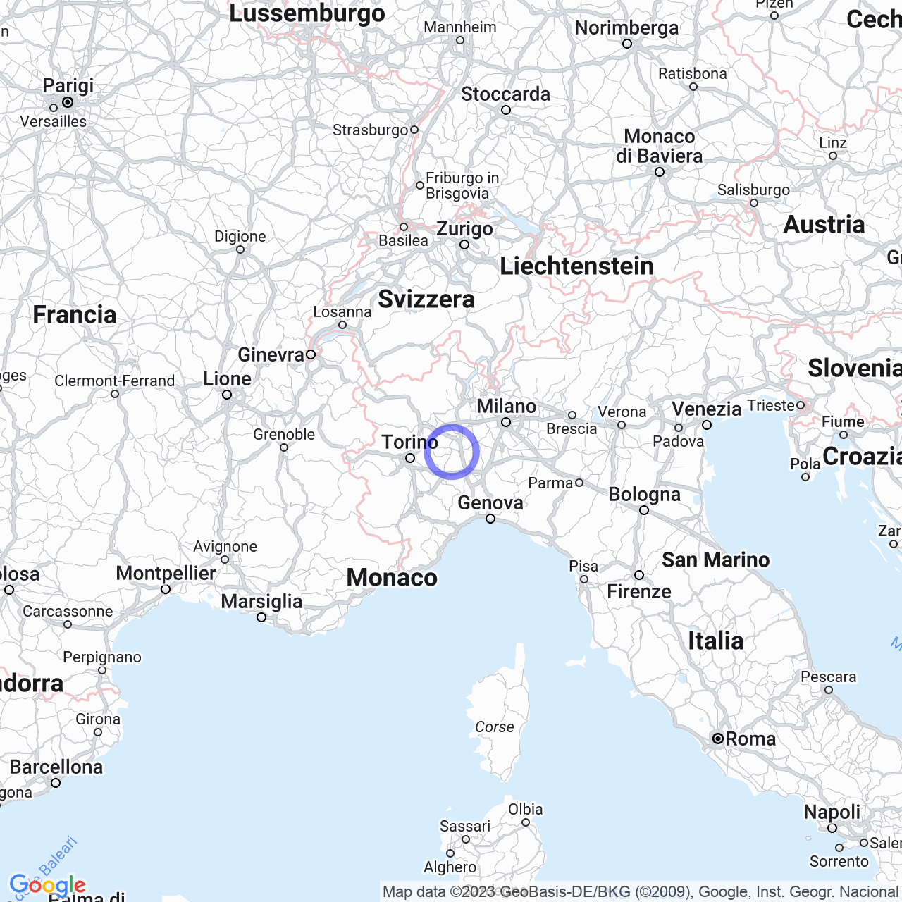 Mappa di Cascine Lunghe in Pontestura