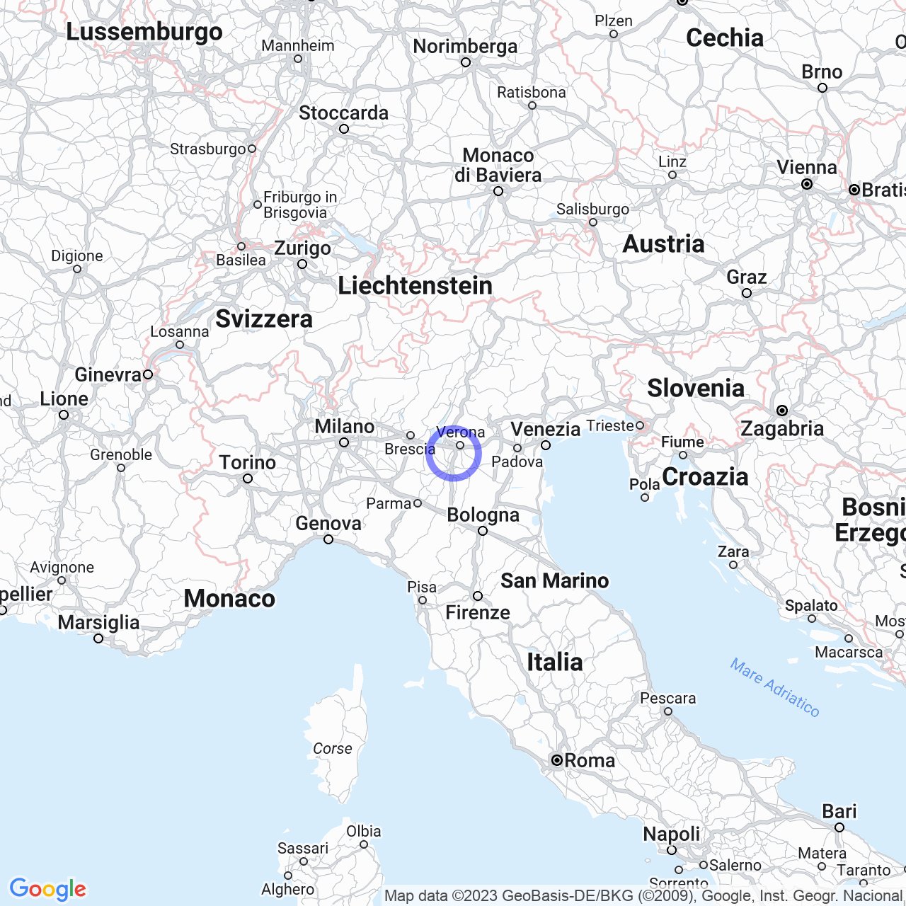 Mappa di I Casotti dei Ronchi in Povegliano Veronese