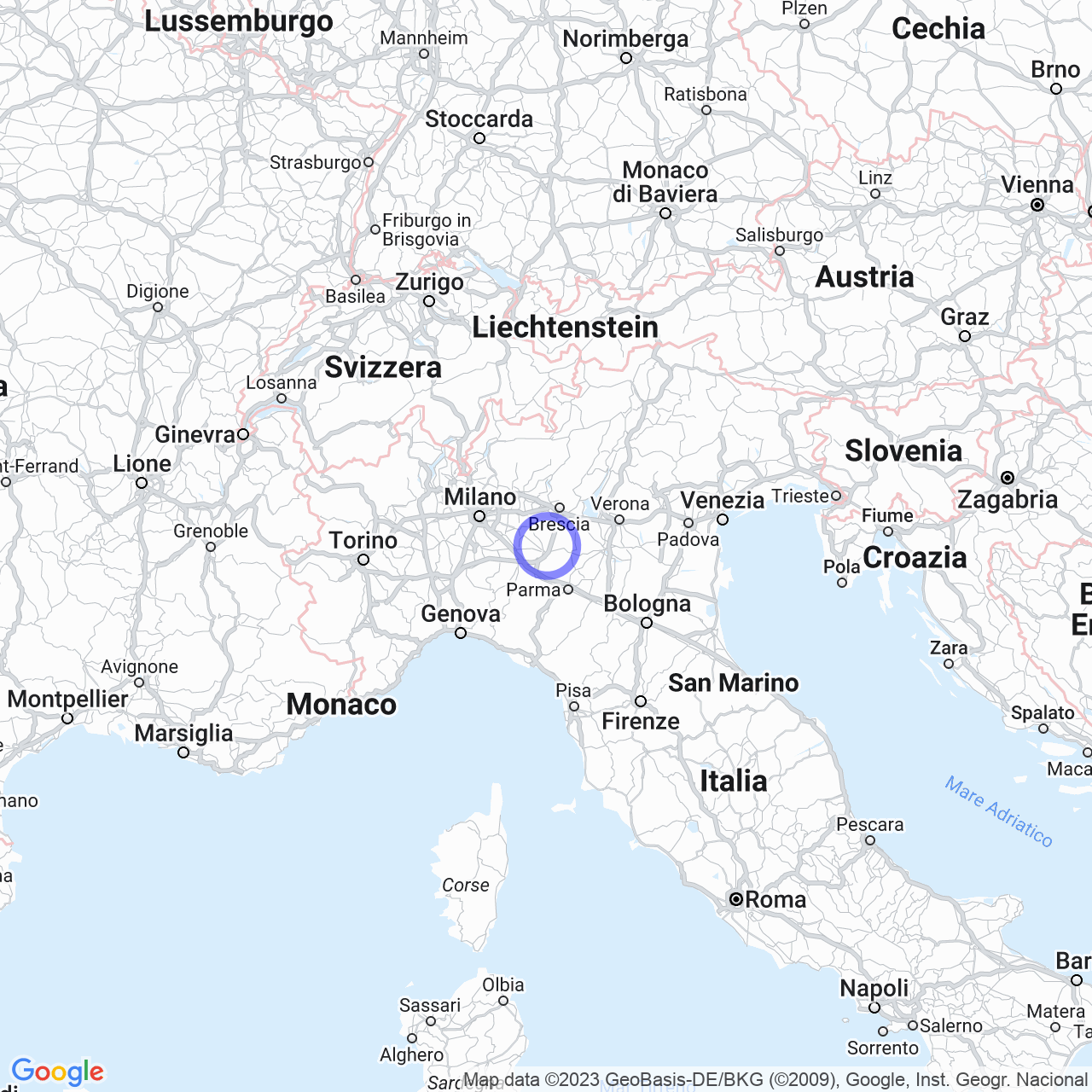 Mappa di Solarolo in Pozzaglio ed Uniti