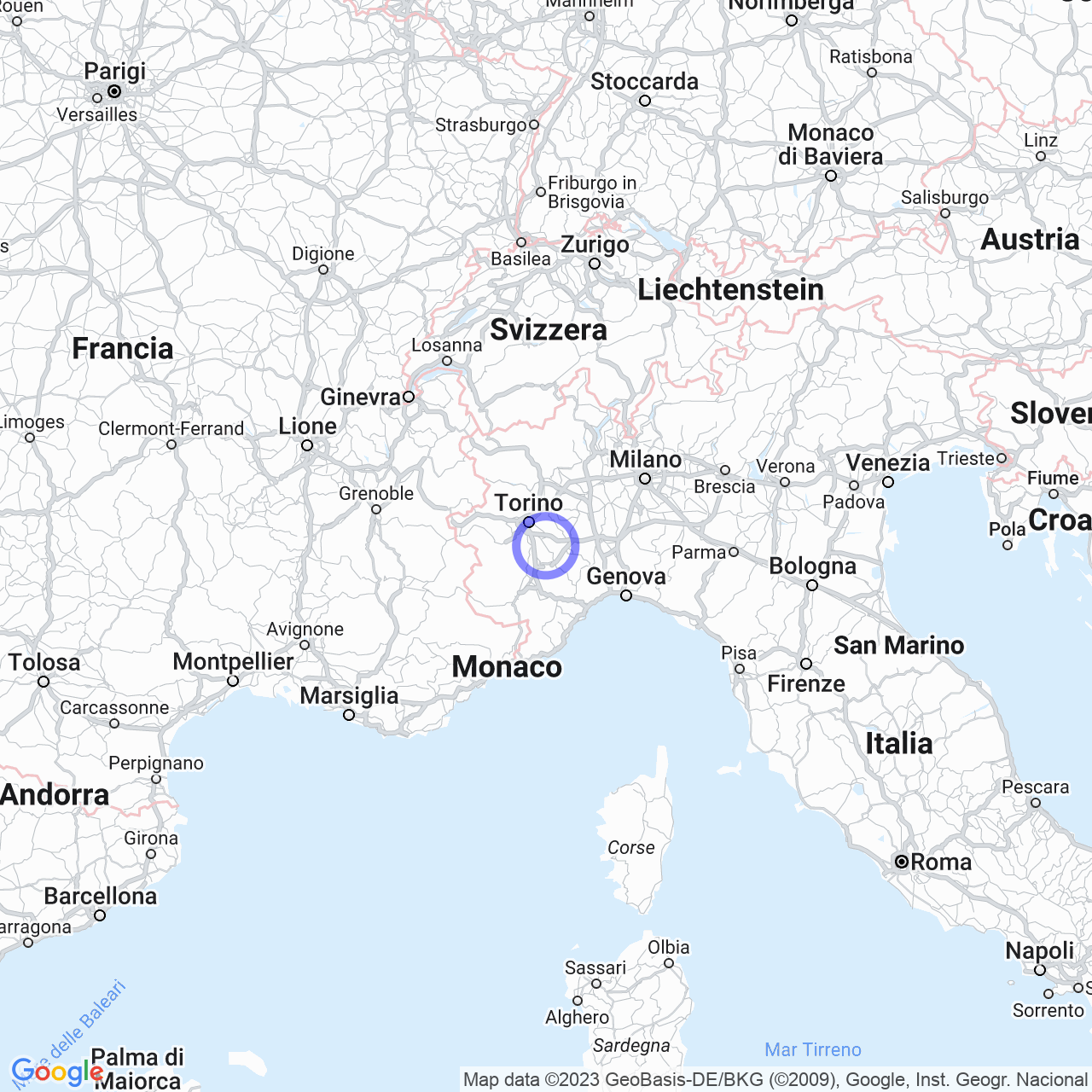 Mappa di Gariassa in Pralormo