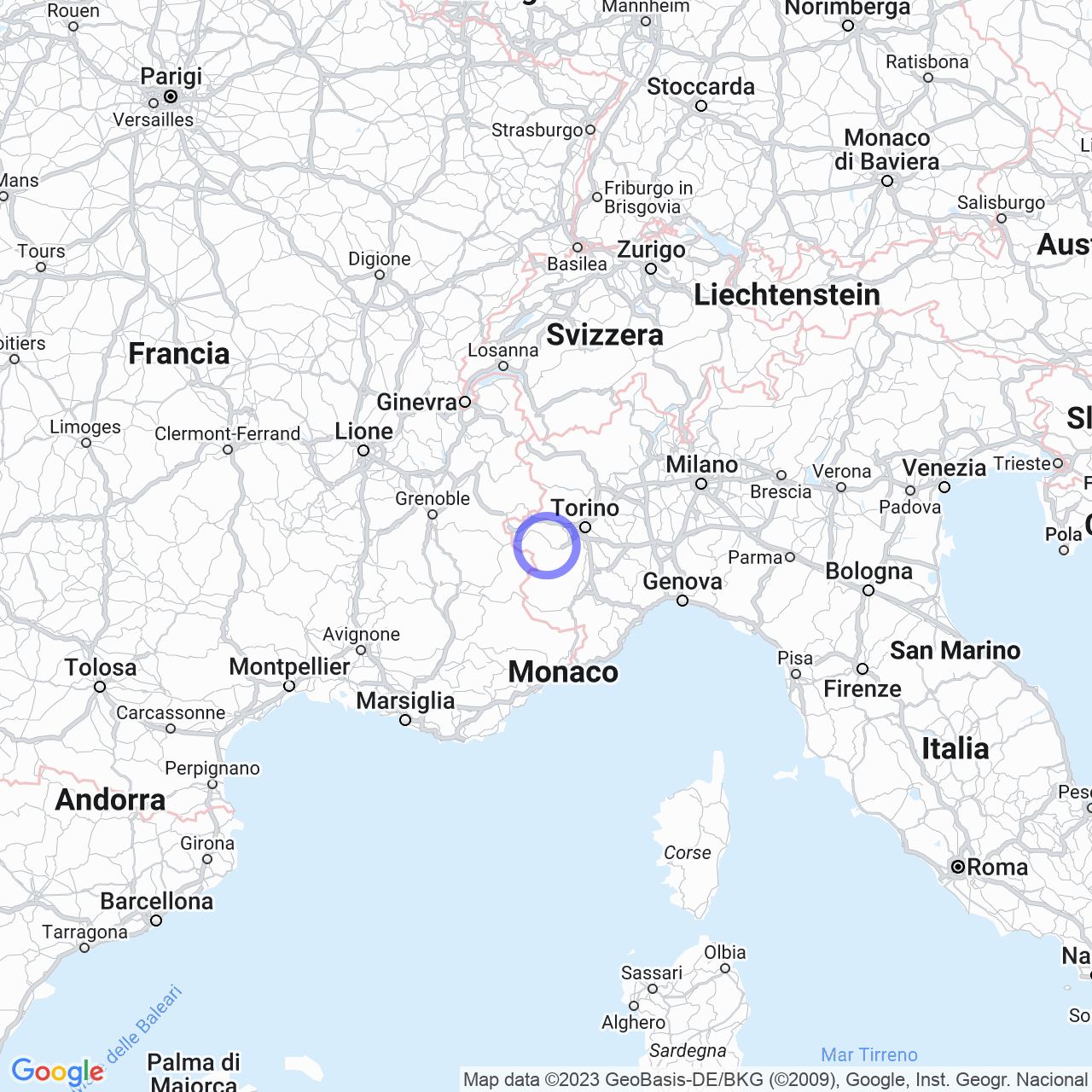 Mappa di Pomeano in Pramollo