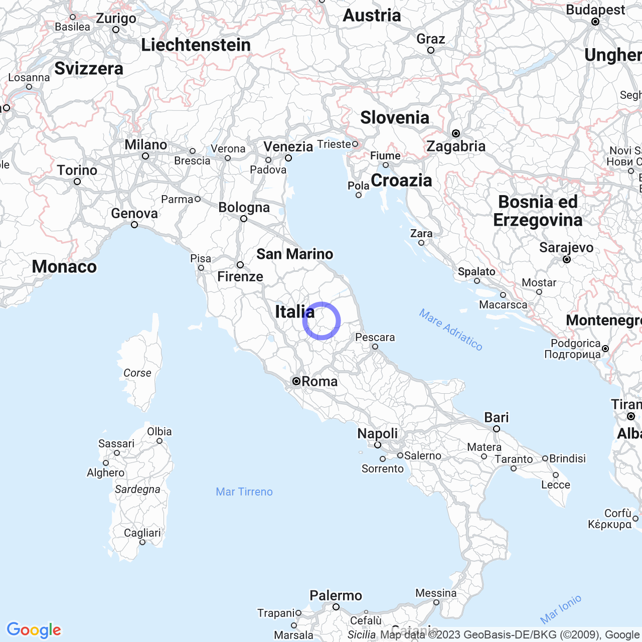 Mappa di Sacco Vescio in Preci