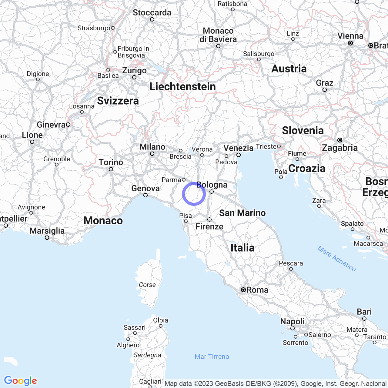 Mappa di Area Industriale del Pescarolo in Prignano sulla Secchia