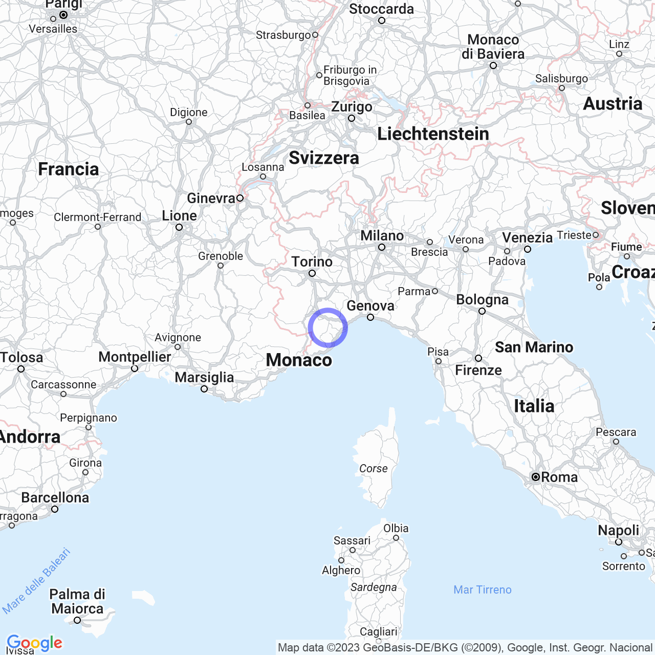 Mappa di Prine in Priola