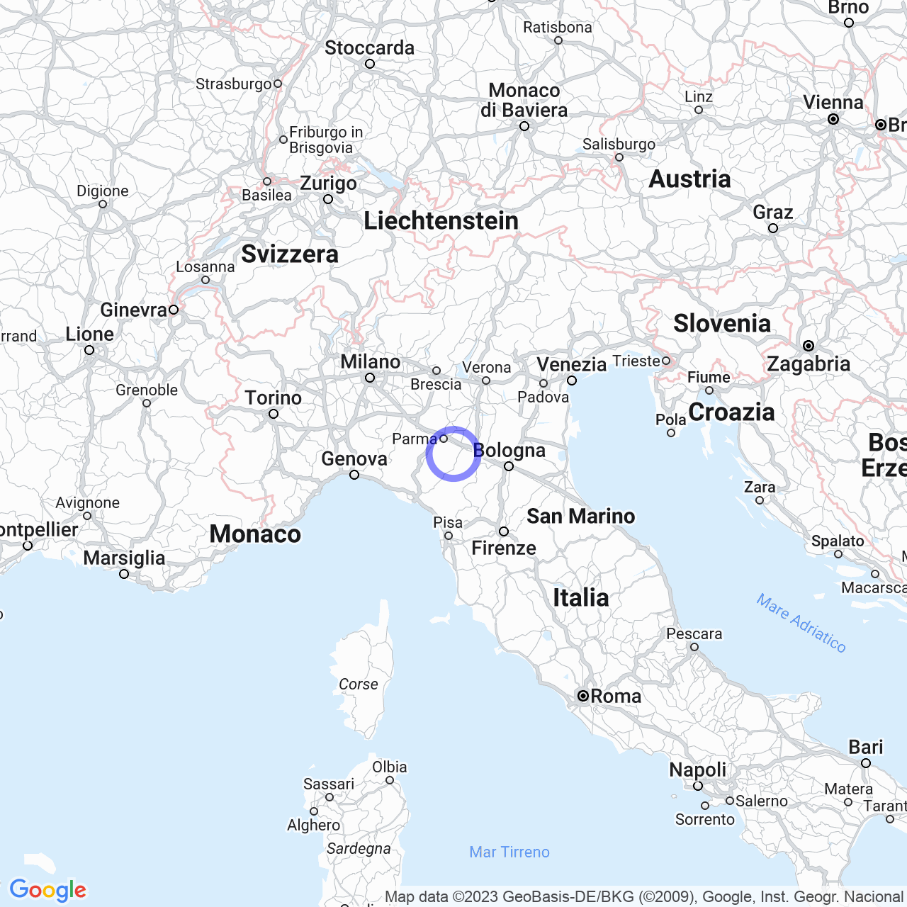 Mappa di Montecavolo in Quattro Castella