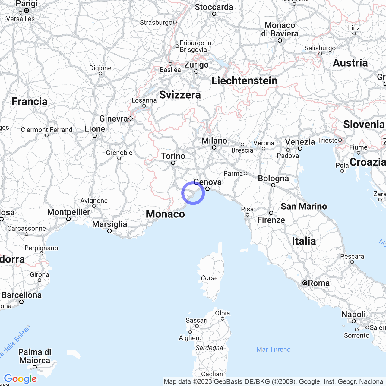 Mappa di Cerri in Quiliano